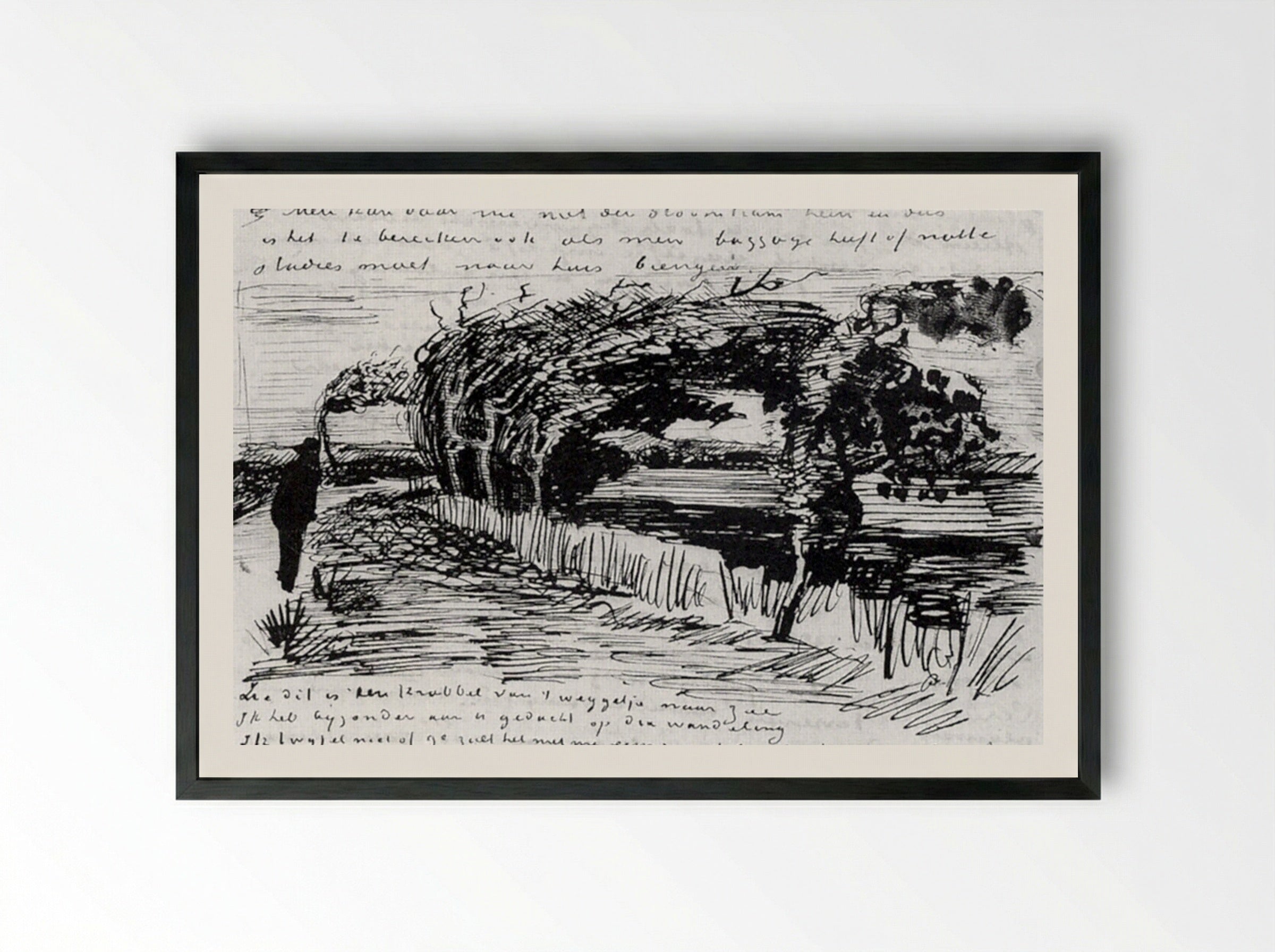 Path to the Beach - Vincent van Gogh - Framed Print Black
