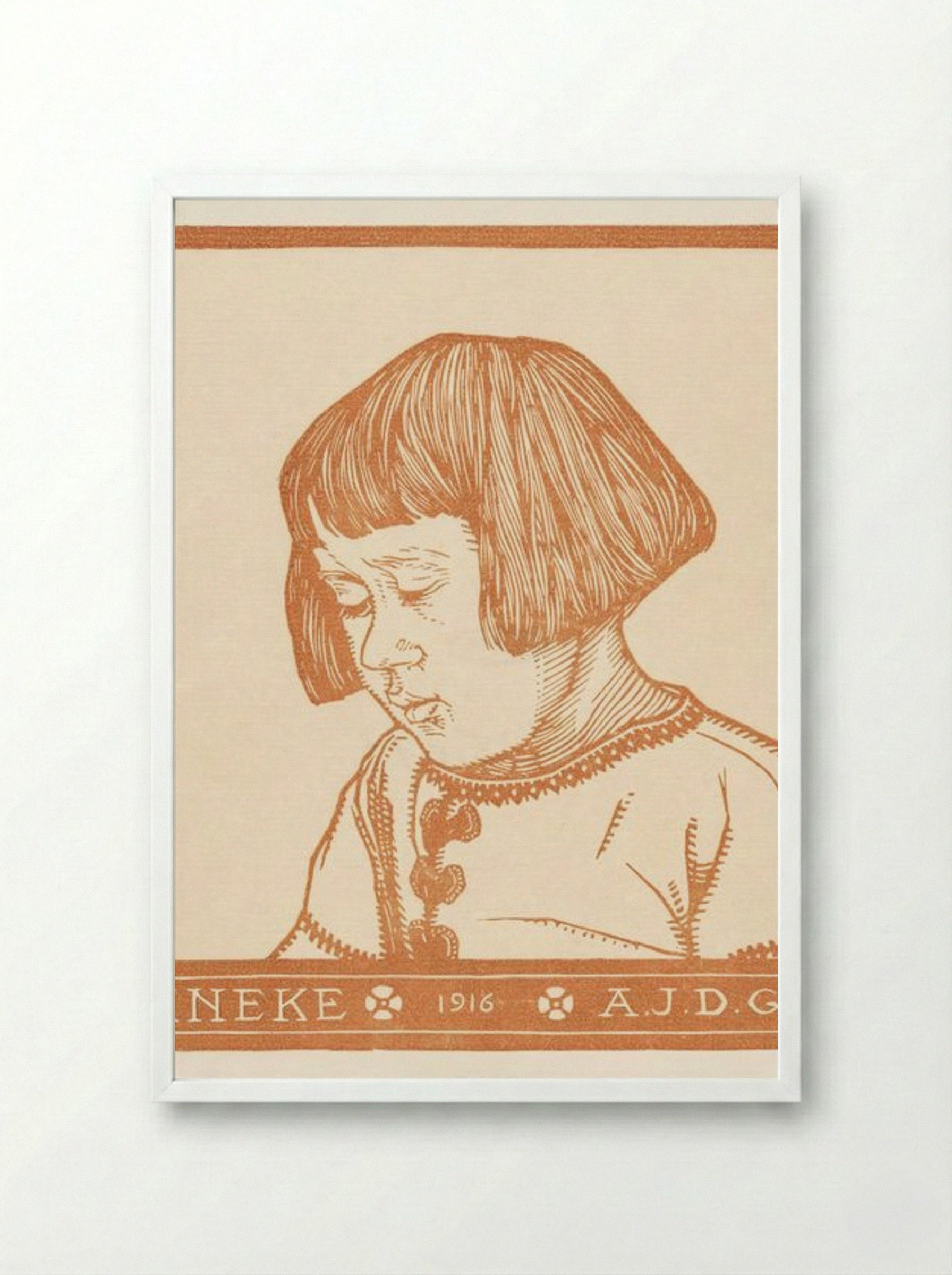 Portrait of Ineke Broekman - Julie de Graag - Framed Print White