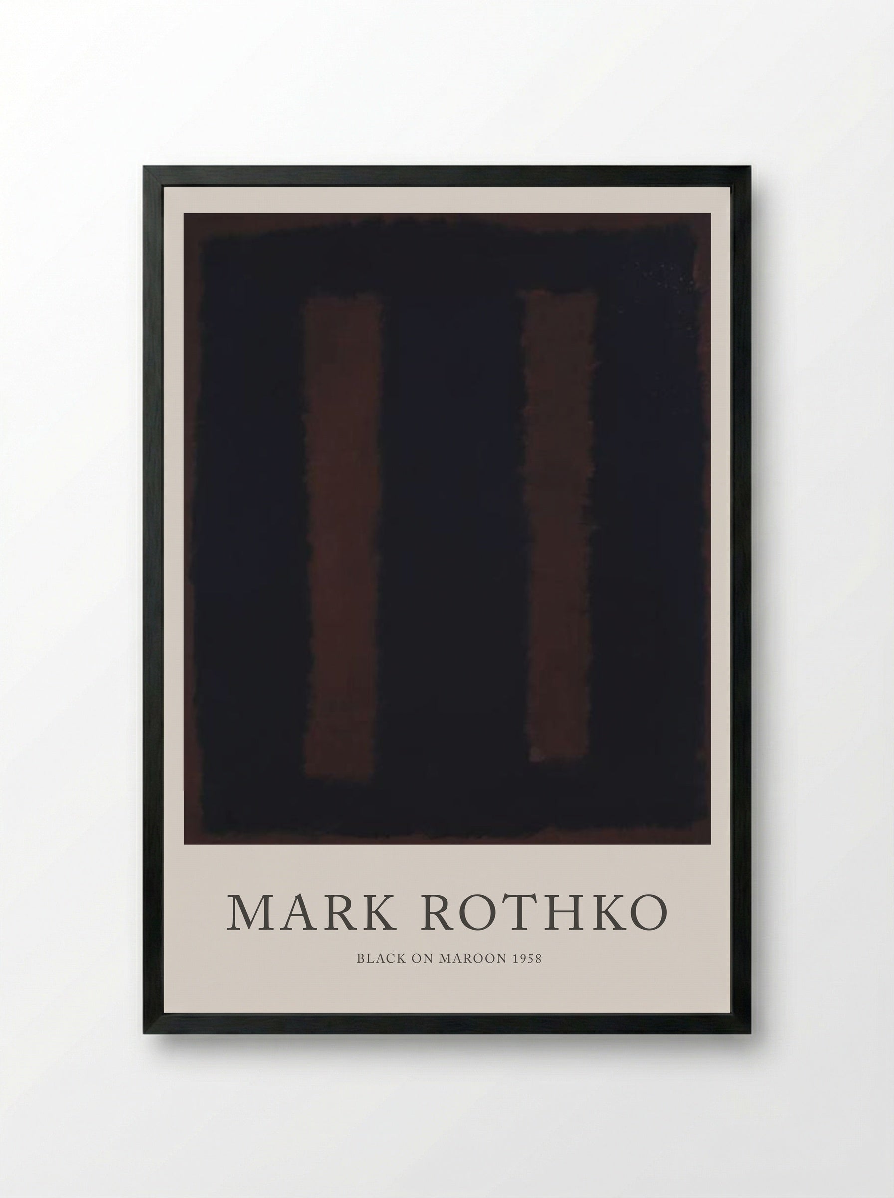 Black on Maroon - Mark Rothko - Framed Print Black