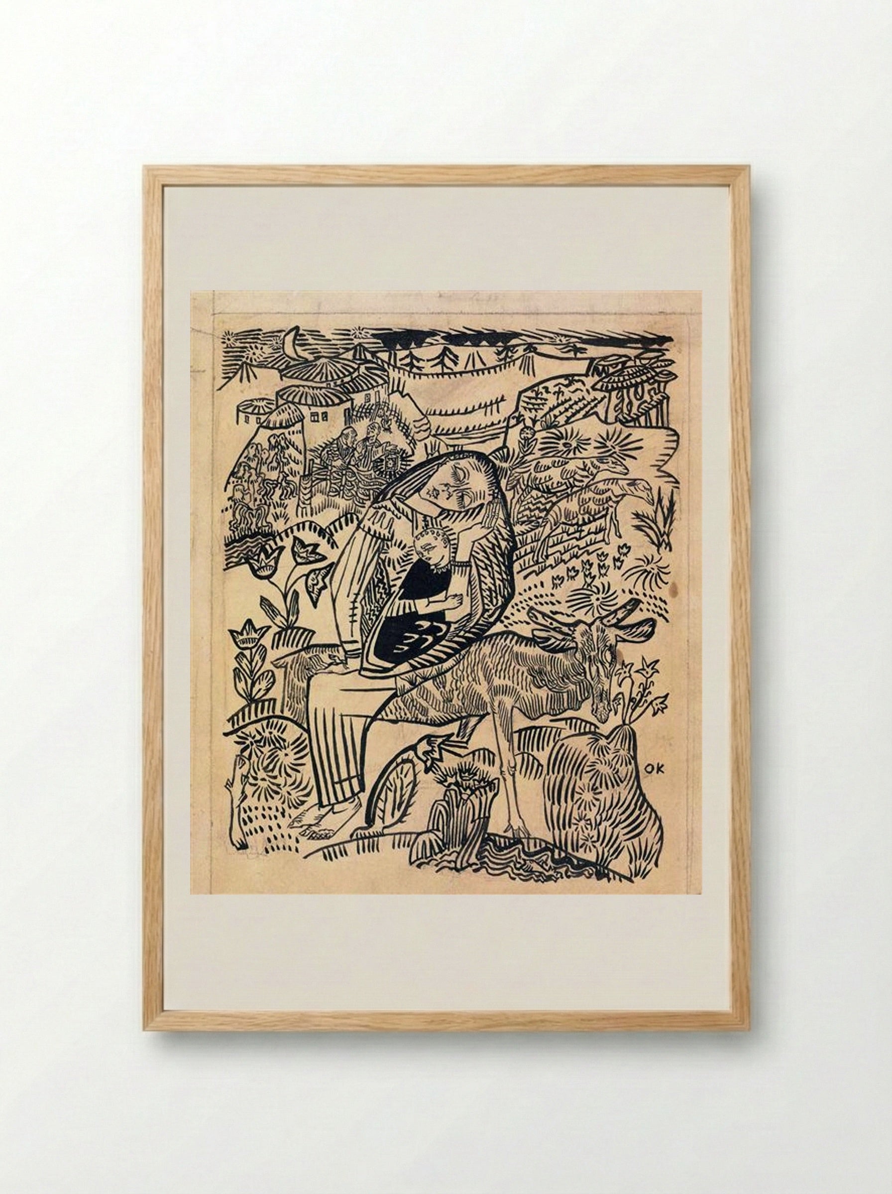 Flight into Egypt - Oskar Kokoschka - Framed Print Wood