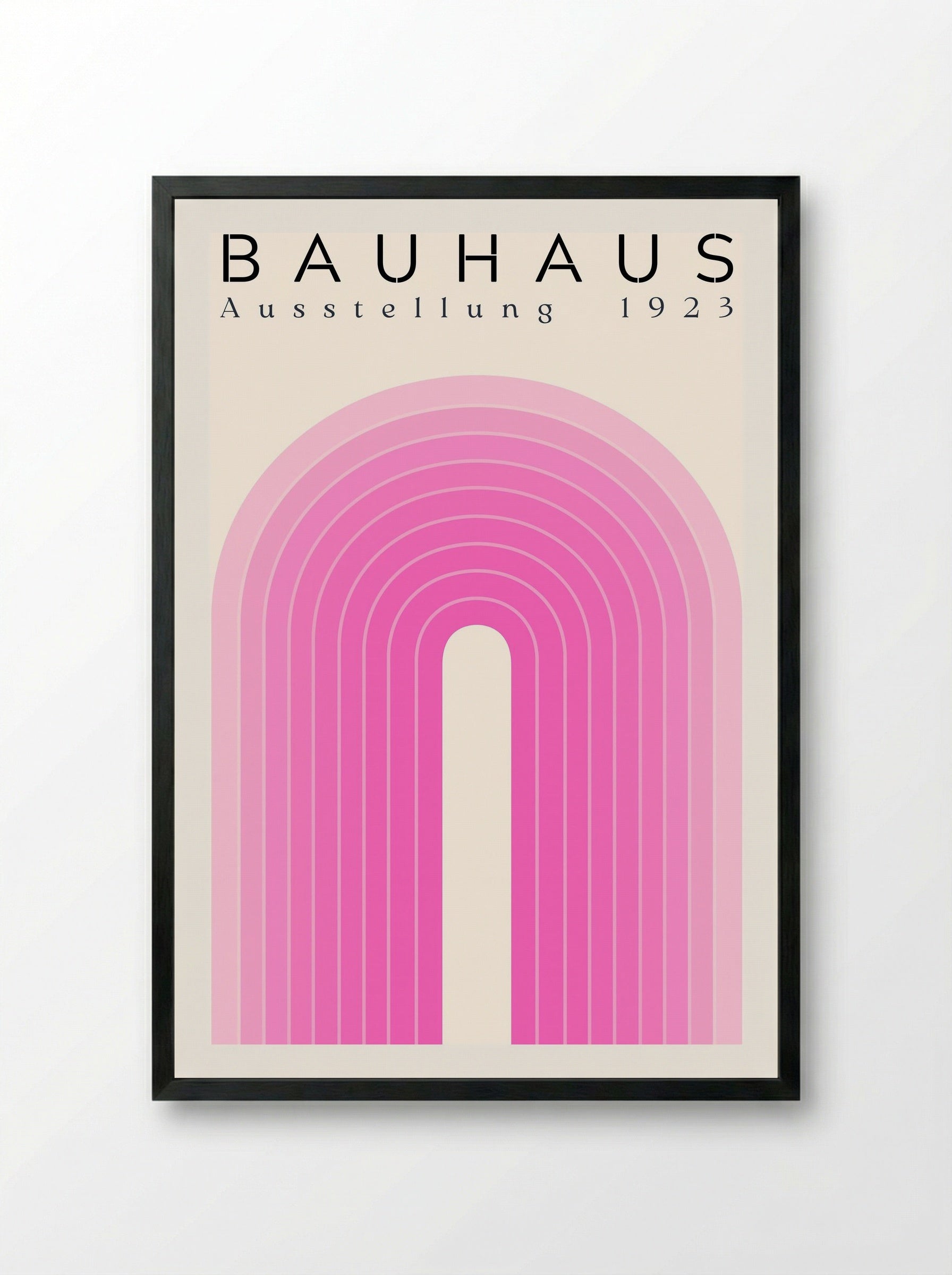 Bauhaus Pink Arch – 1923 Exhibition Poster - Framed Print Black