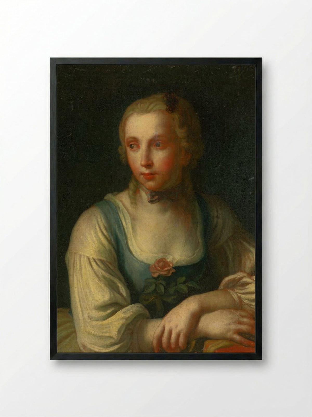 Portrait of a Girl - Fine Art Print - Framed Print Black