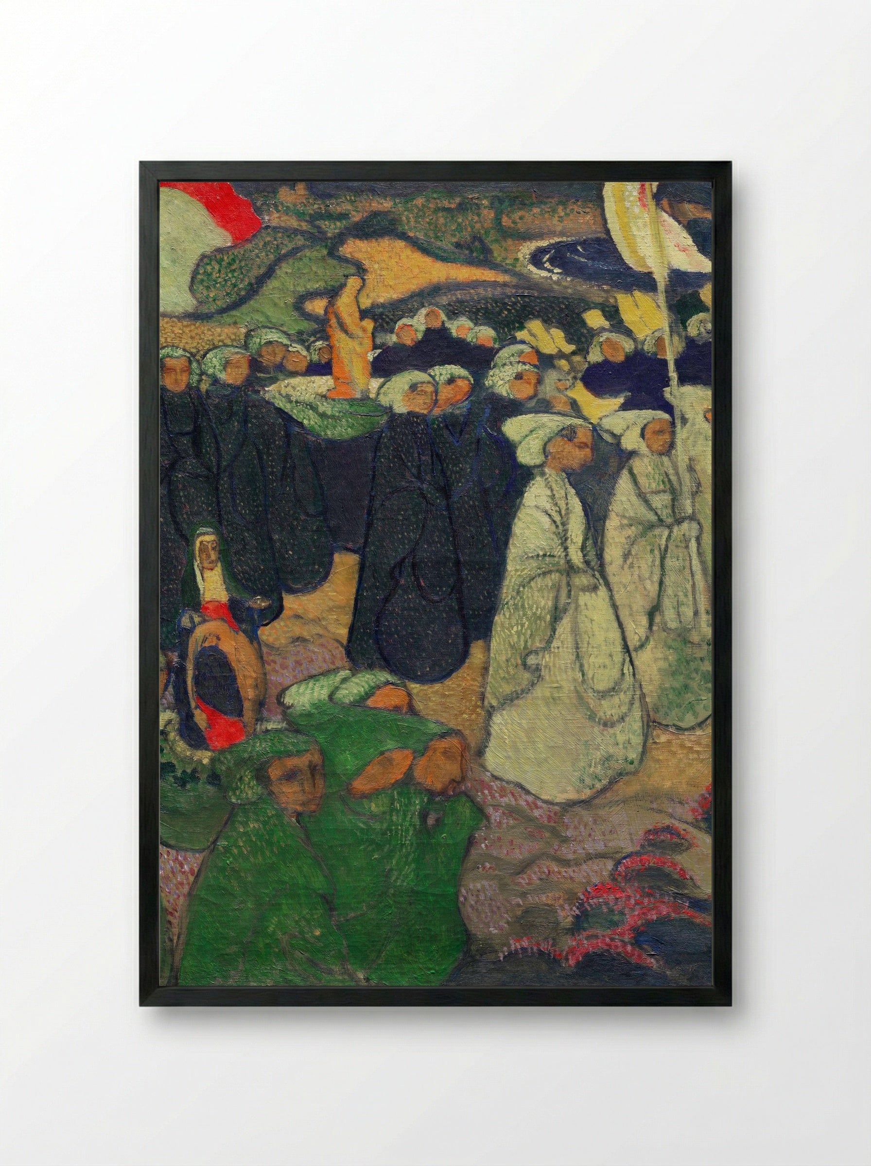 Procession on Pardon at Perros-Guirec - Maurice Denis - Framed Print Black