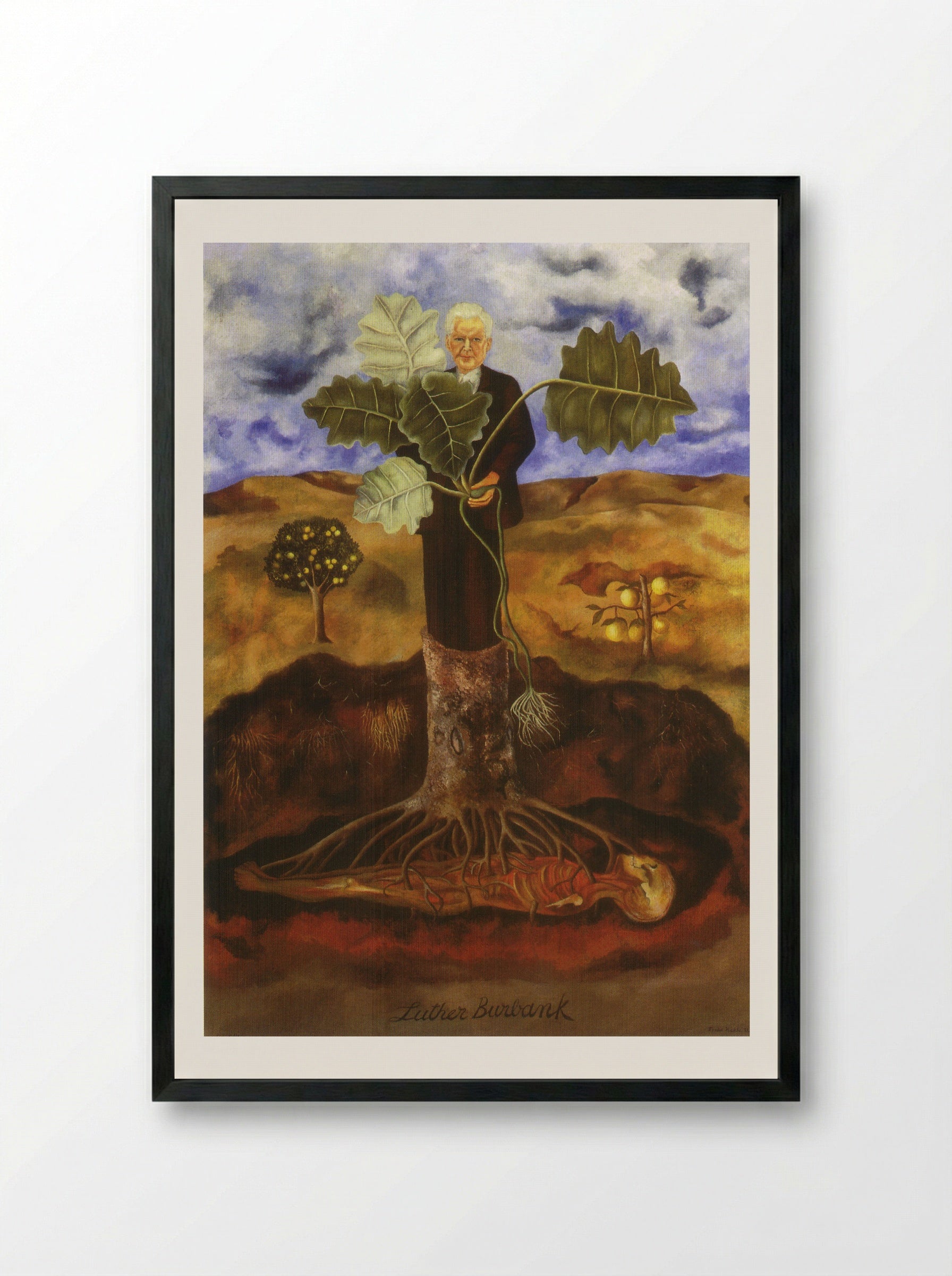 Portrait of Luther Burbank - Frida Kahlo - Framed Print Black