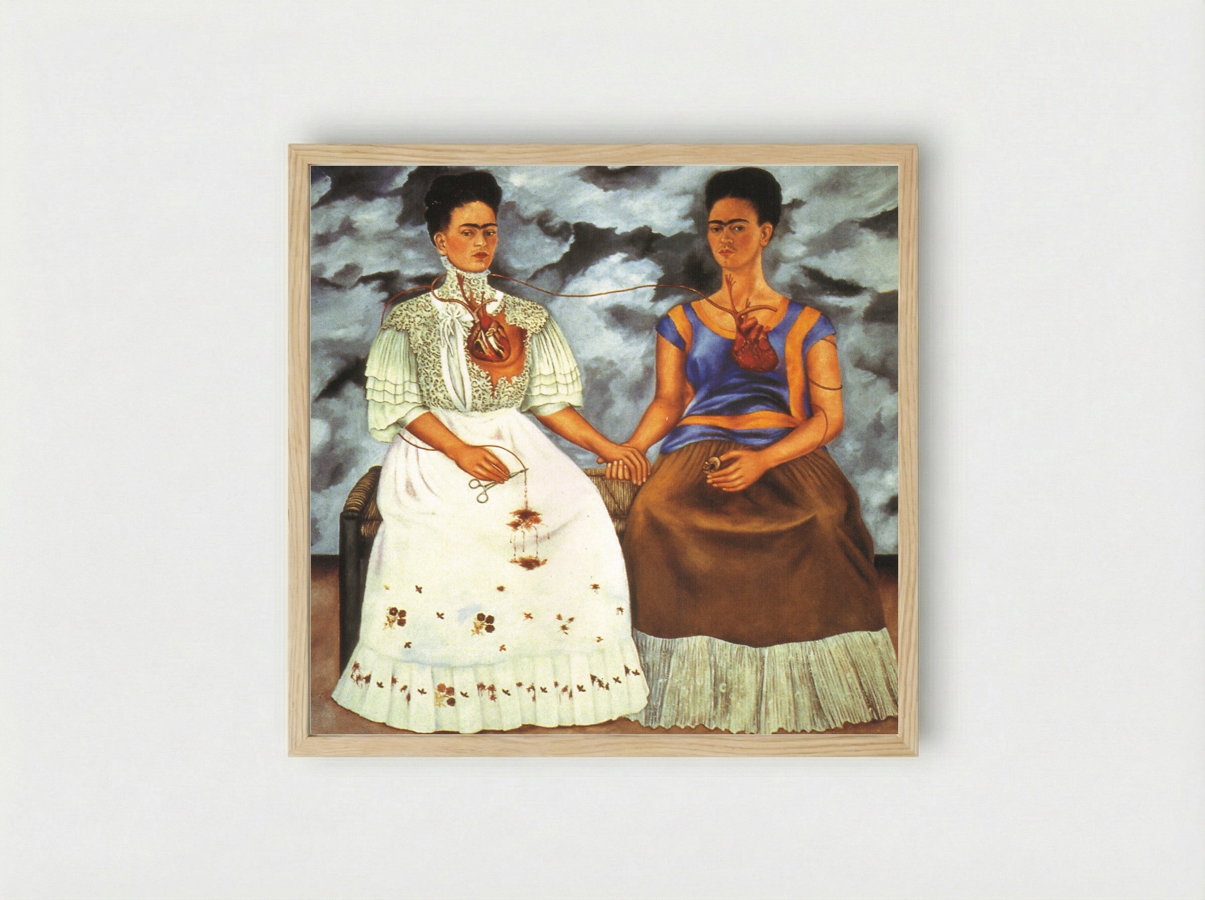 The Two Fridas - Frida Kahlo - Framed Print Wood