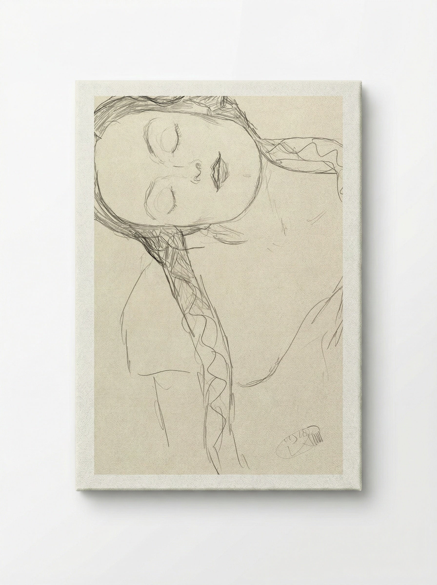 Half-figure of a Young Woman - Gustav Klimt - Canvas
