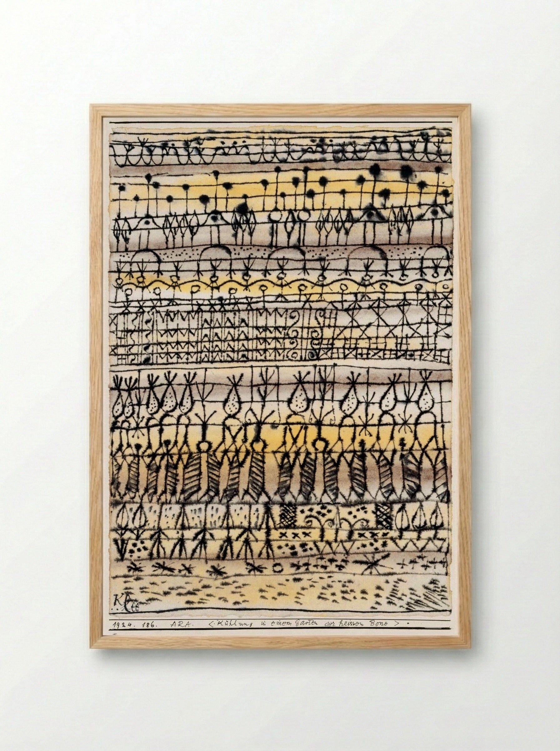Cooling in a Hot Zone Garden - Paul Klee - Framed Print Wood