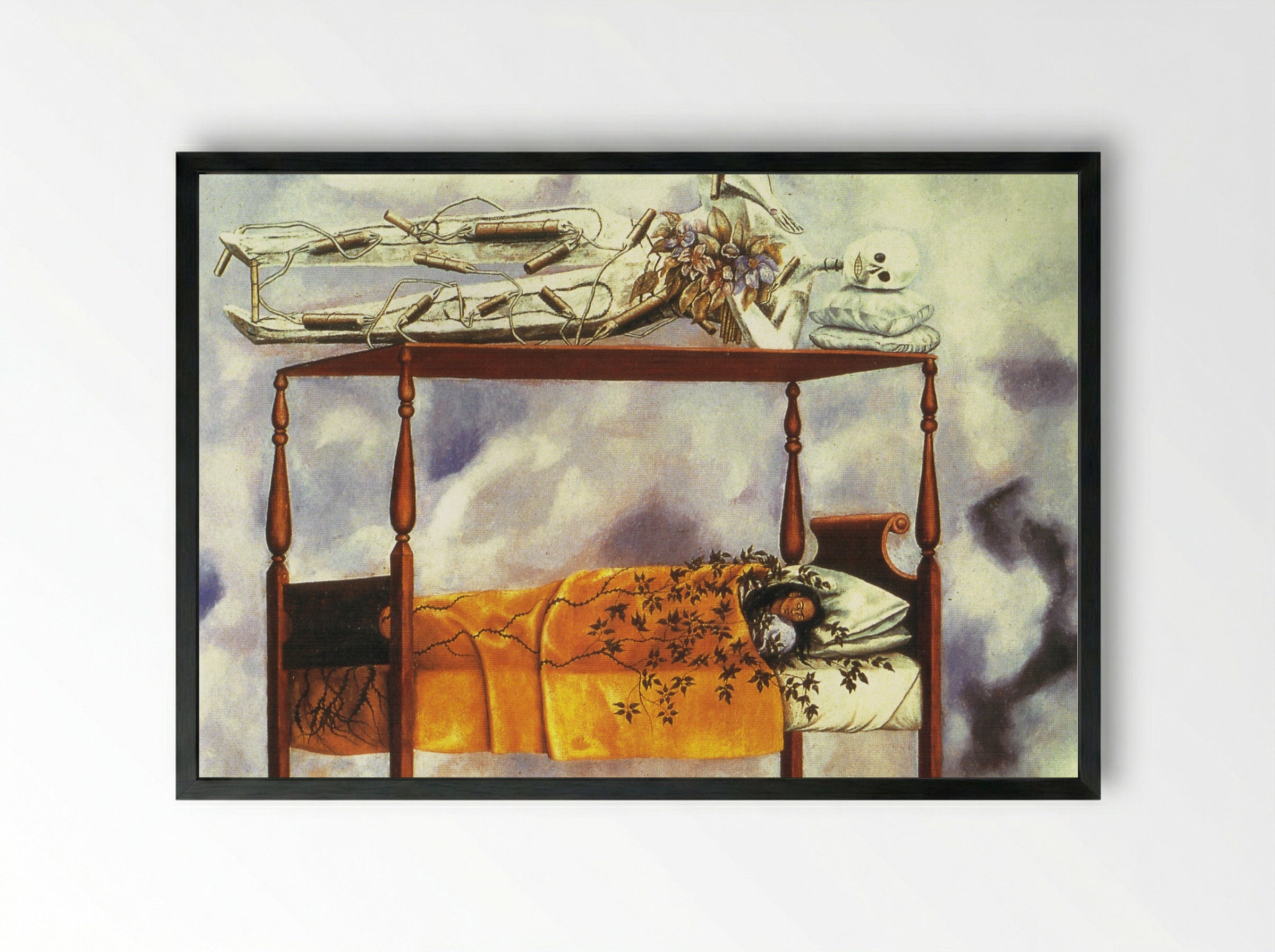 The Dream (The Bed) - Frida Kahlo - Framed Print Black