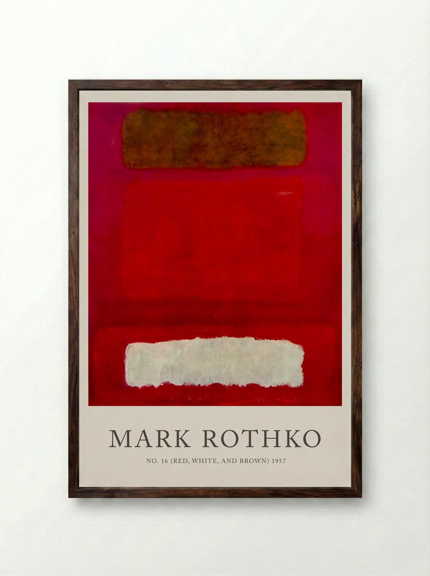 No. 16 (Red, White, and Brown) - Mark Rothko - Framed Print Dark Wood
