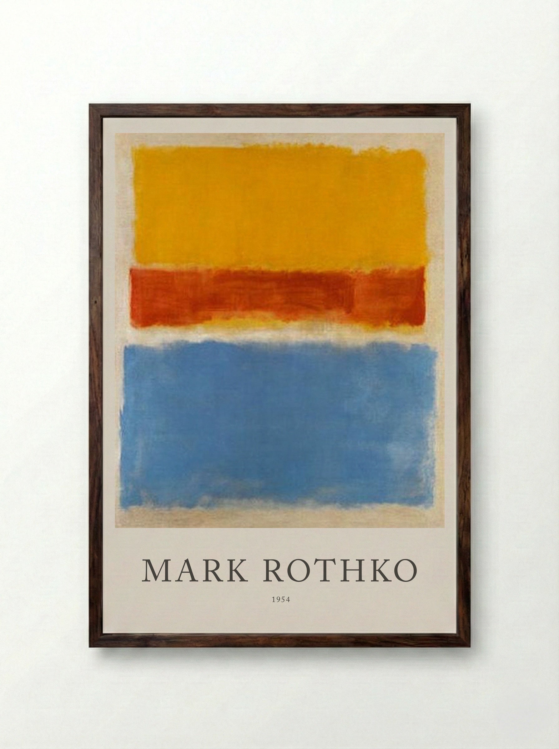 Untitled (Yellow, Red, Blue) - Mark Rothko - Framed Print Dark Wood