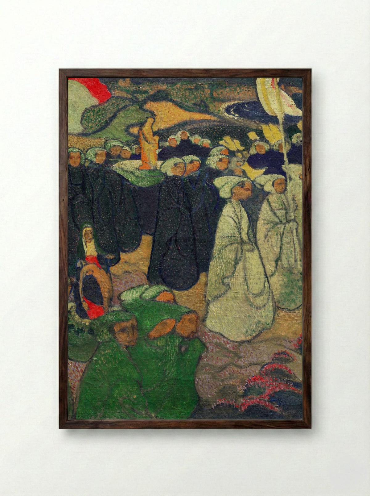 Procession on Pardon at Perros-Guirec - Maurice Denis - Framed Print Dark Wood