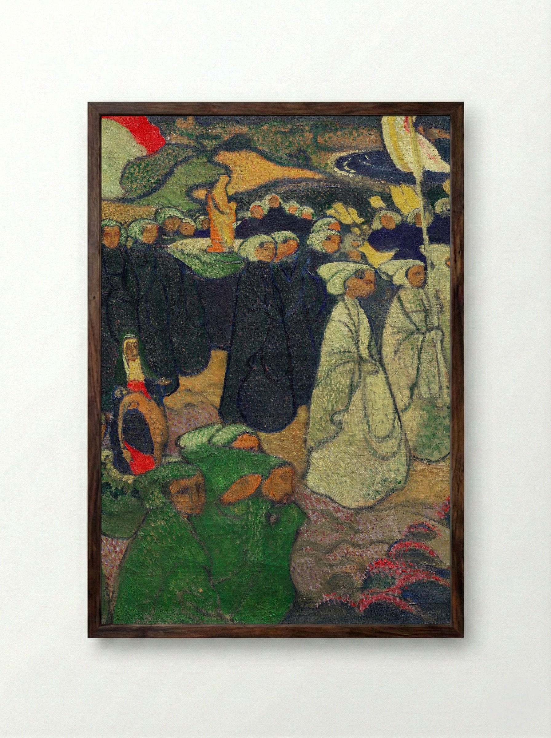Procession on Pardon at Perros-Guirec - Maurice Denis - Framed Print Dark Wood