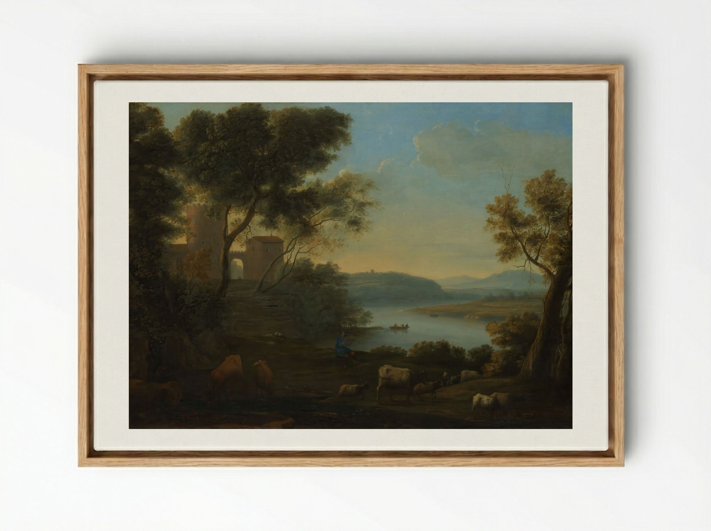 Pastoral Landscape, The Roman Campagna - Claude Lorrain - Framed Canvas Wood