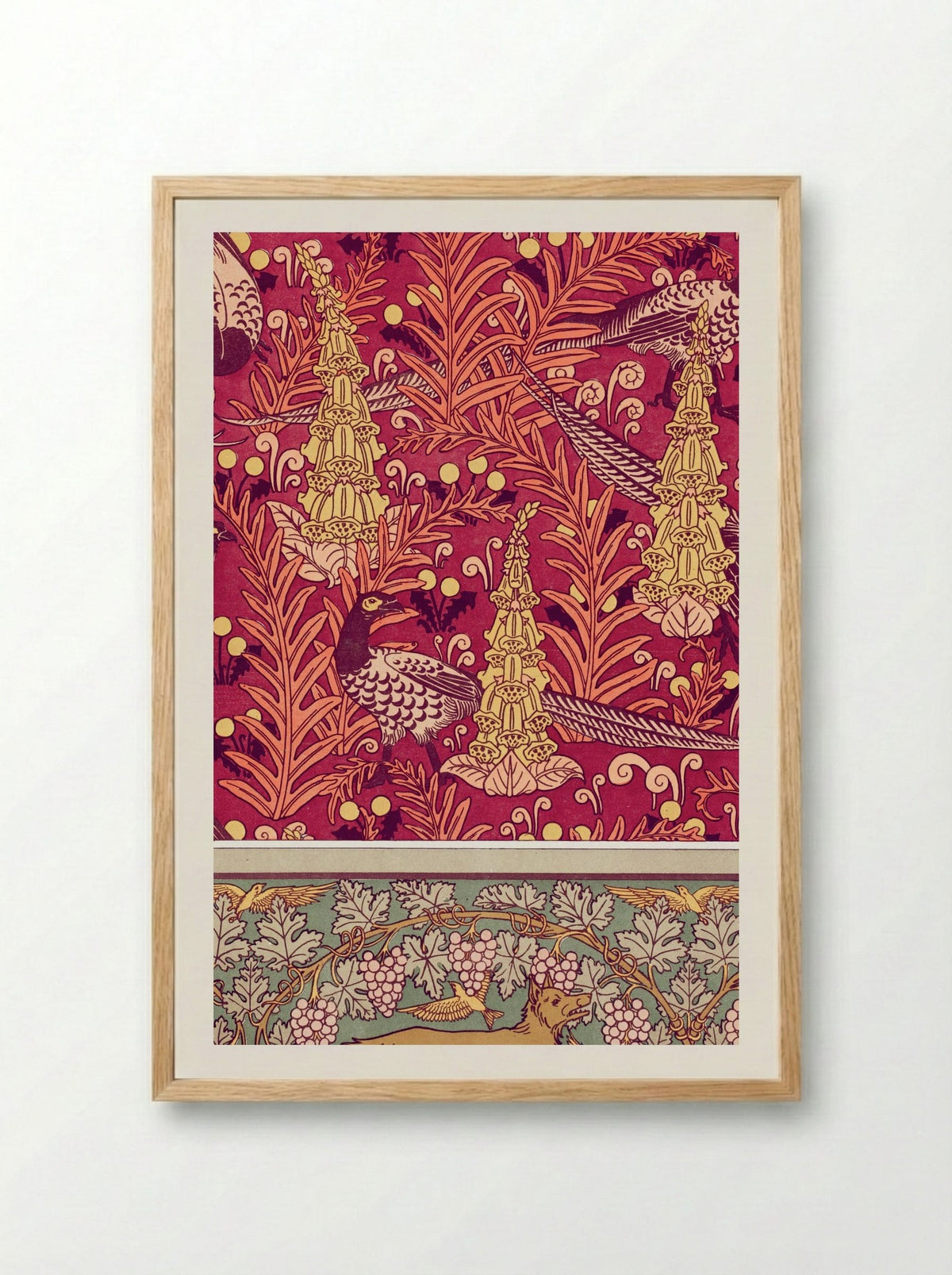Faisans Ordinaires, Digitales - M.P. Verneuil - Framed Print Wood
