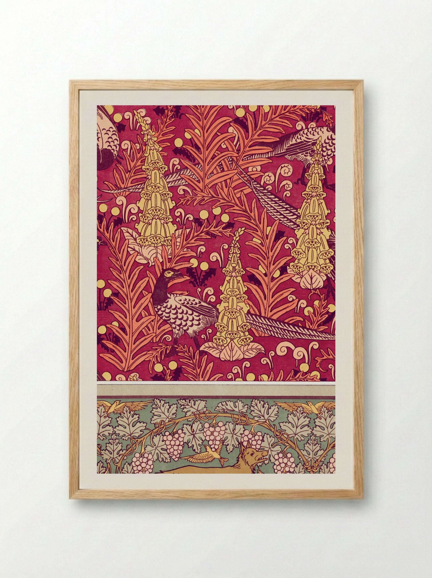 Faisans Ordinaires, Digitales - M.P. Verneuil - Framed Print Wood