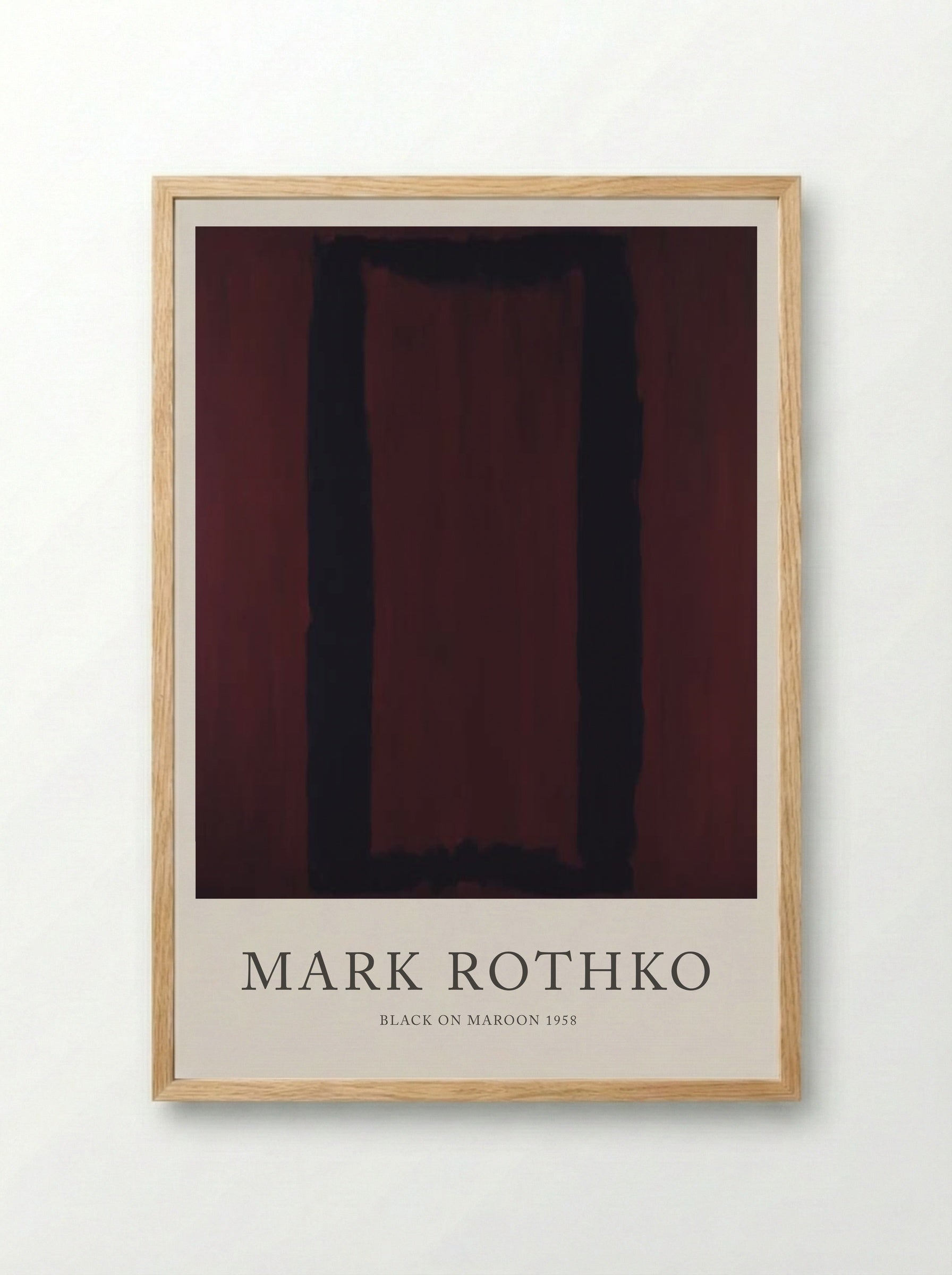 Black on Maroon - Mark Rothko - Framed Print Wood