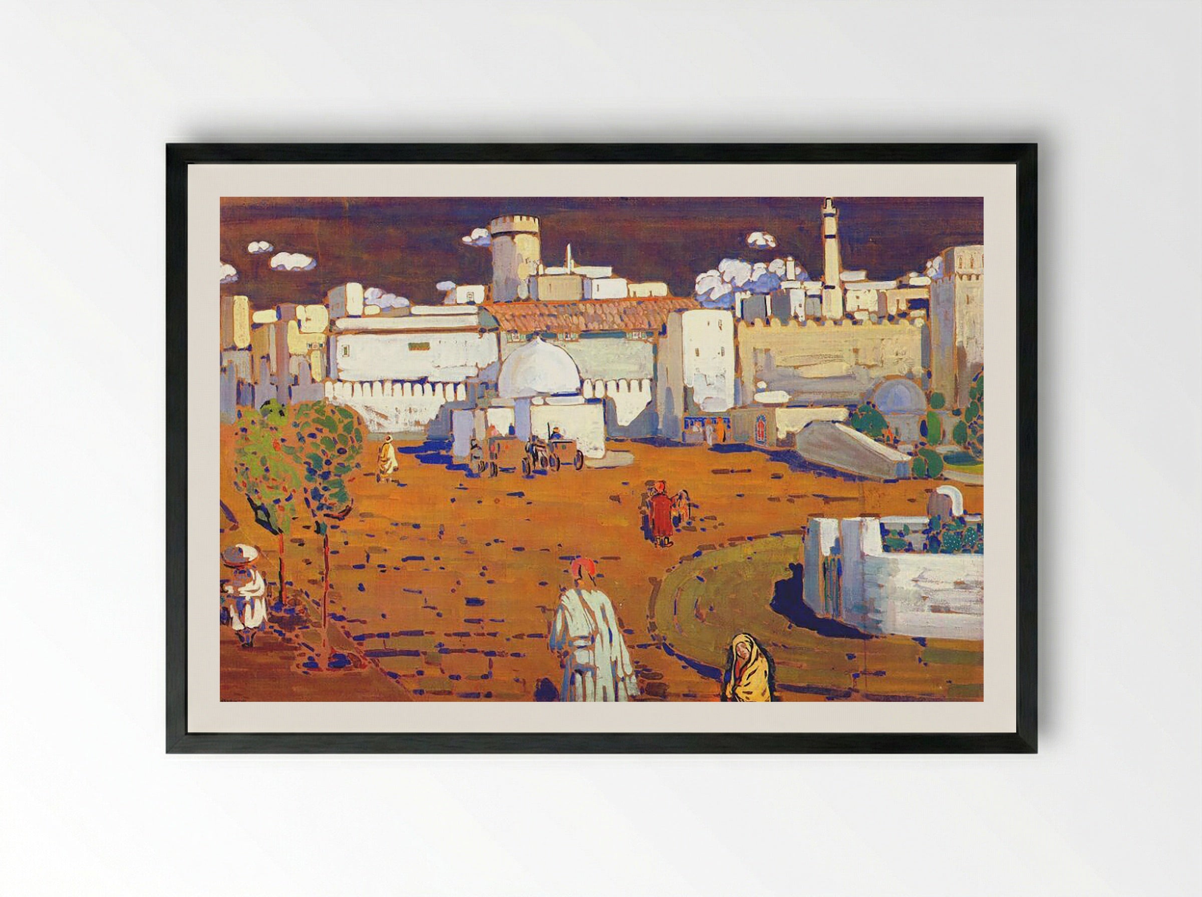 Untitled (Arab Town Scene) - Fine Art Print - Framed Print Black