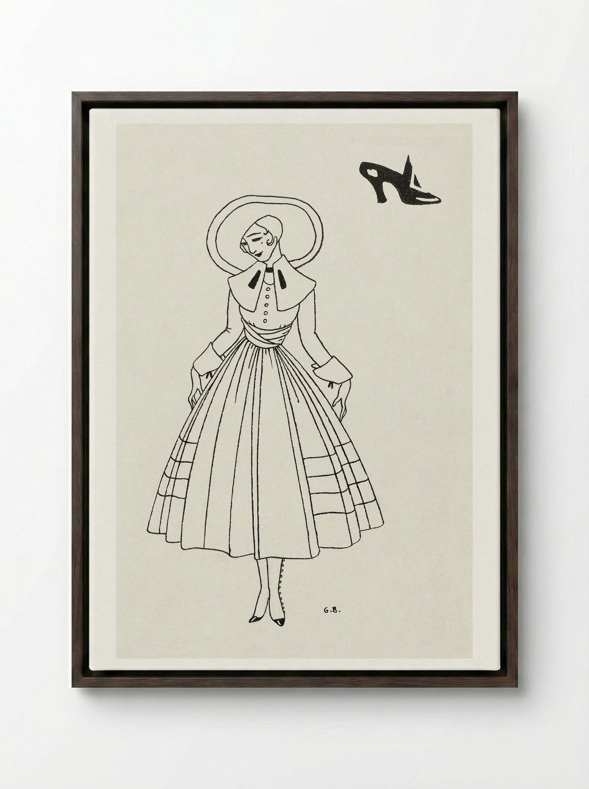 No. 8, 9, p. 26 from Gazette du Bon Ton - George Barbier - Framed Canvas Dark Wood