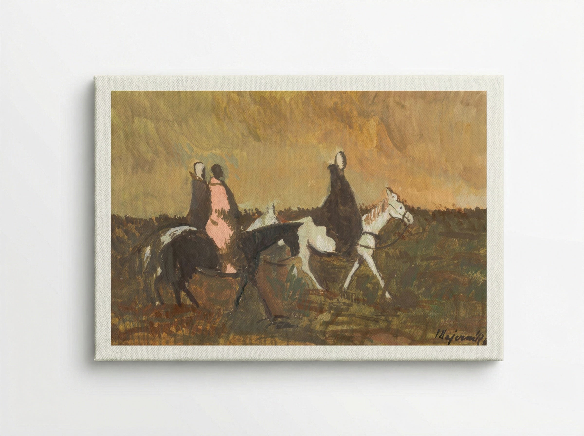 Three Riders in a Landscape - Cyprián Majerník - Canvas