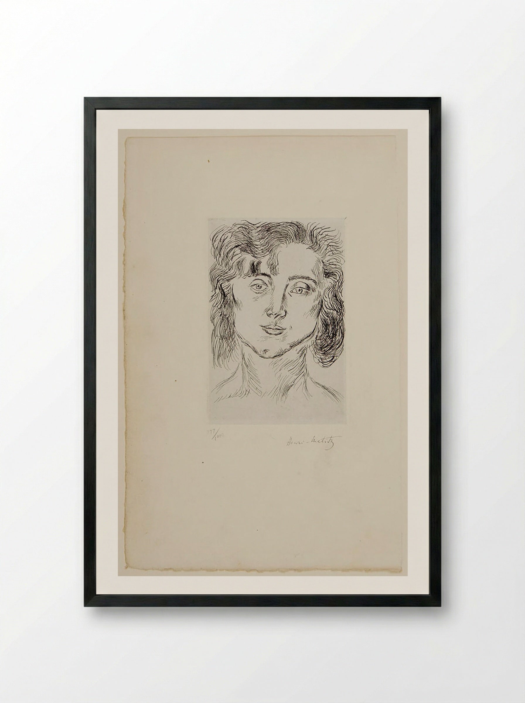 Head of a Woman - Henri Matisse - Framed Print Black