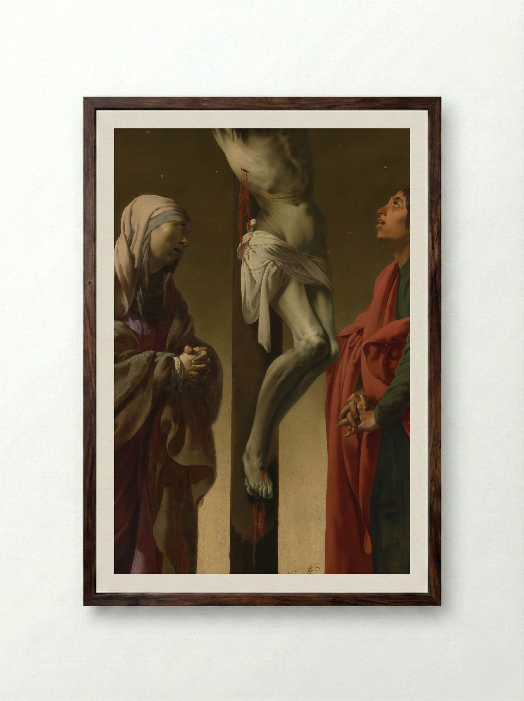 The Crucifixion - Philippe de Champaigne - Framed Print Dark Wood
