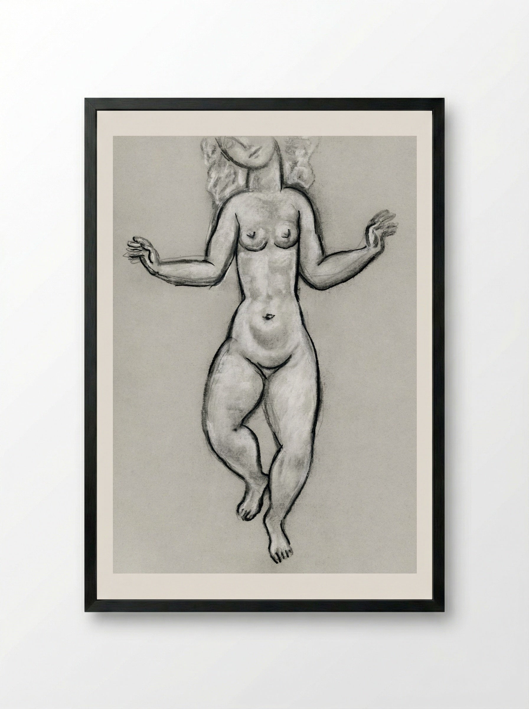 Dancing Naked Woman - Leo Gestel - Framed Print Black