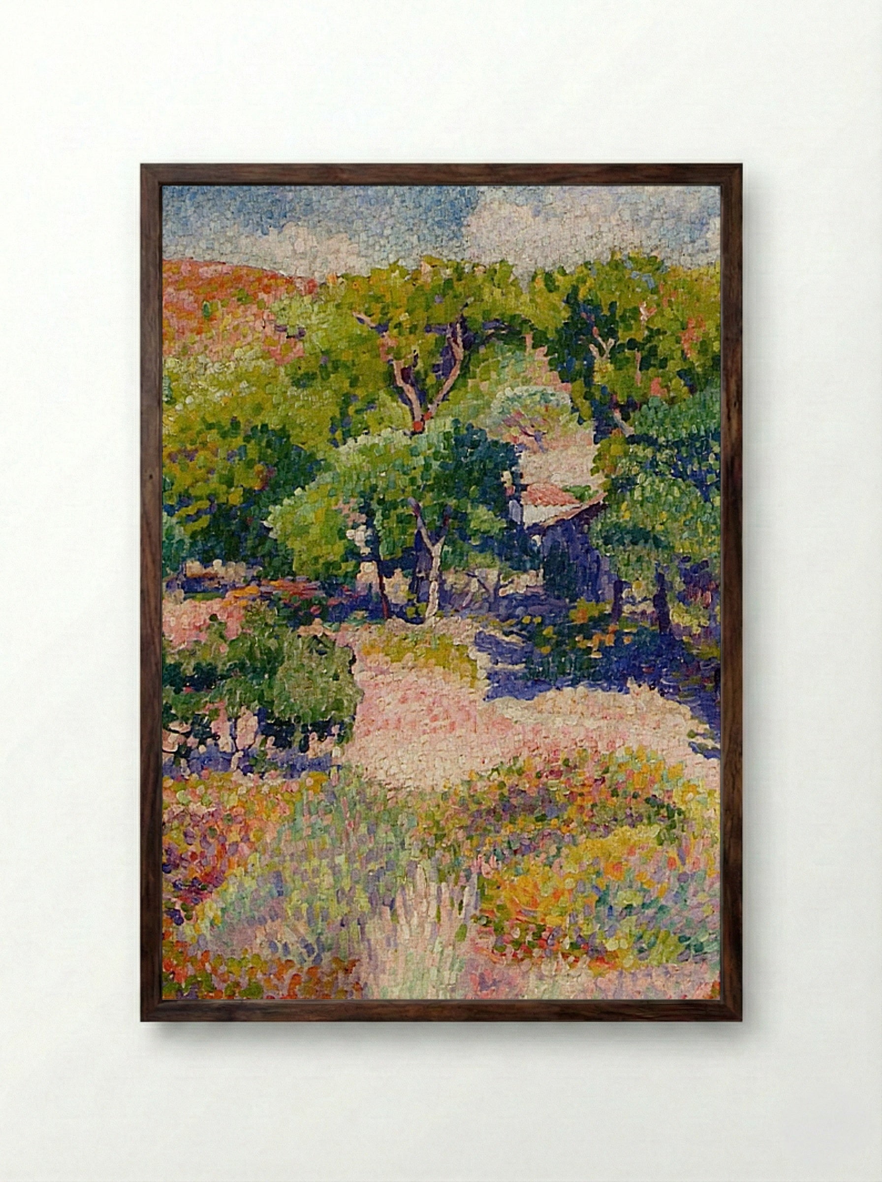 Cypresses - Henri-Edmond Cross - Framed Print Dark Wood