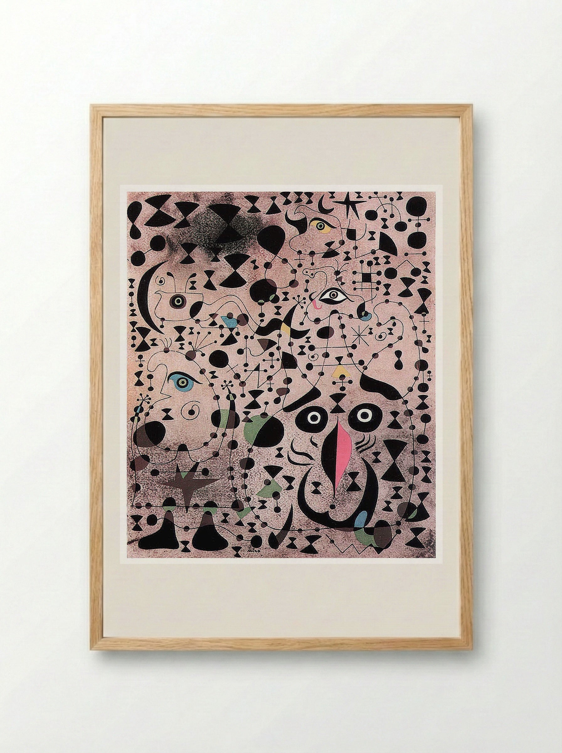 The Beautiful Bird Revealing the Unknown to a Pair of Lovers (from the Constellations series) - Joan Miró - Framed Print Wood