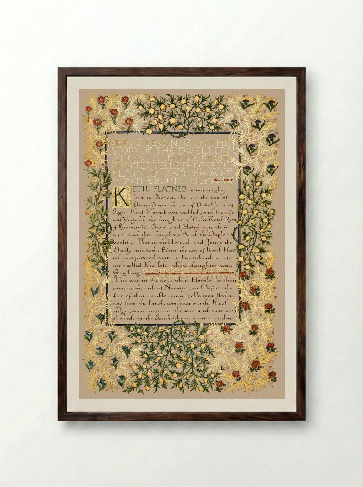The Story of the Dwellers at Eyr - William Morris - Framed Print Dark Wood