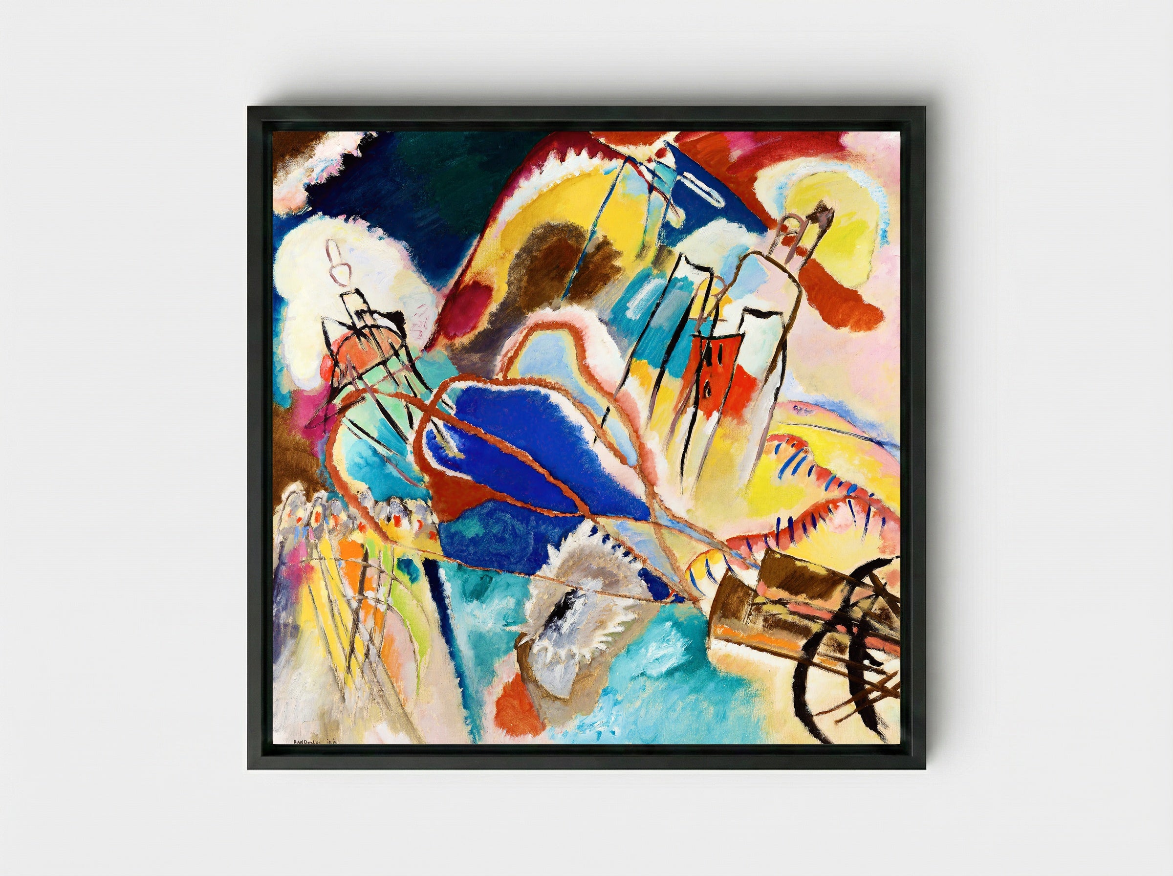 Improvisation No. 30 - Wassily Kandinsky - Framed Canvas Black