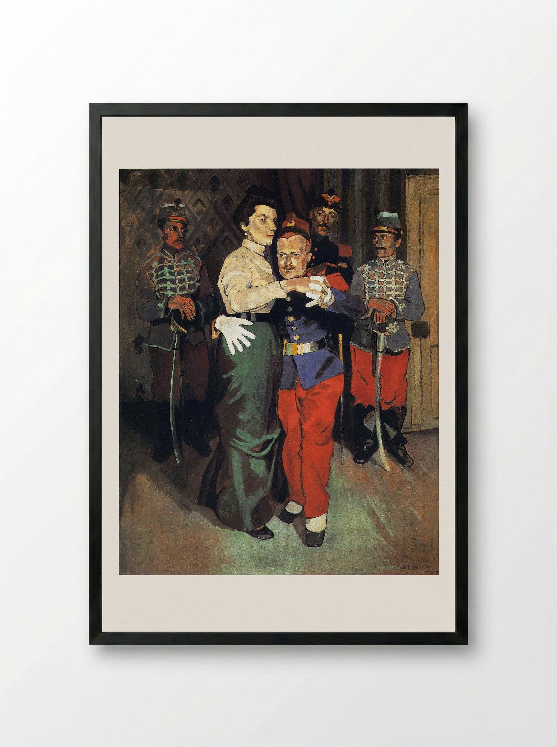 Ball of Soldiers in Suresnes - Gustave Verbeek - Framed Print Black