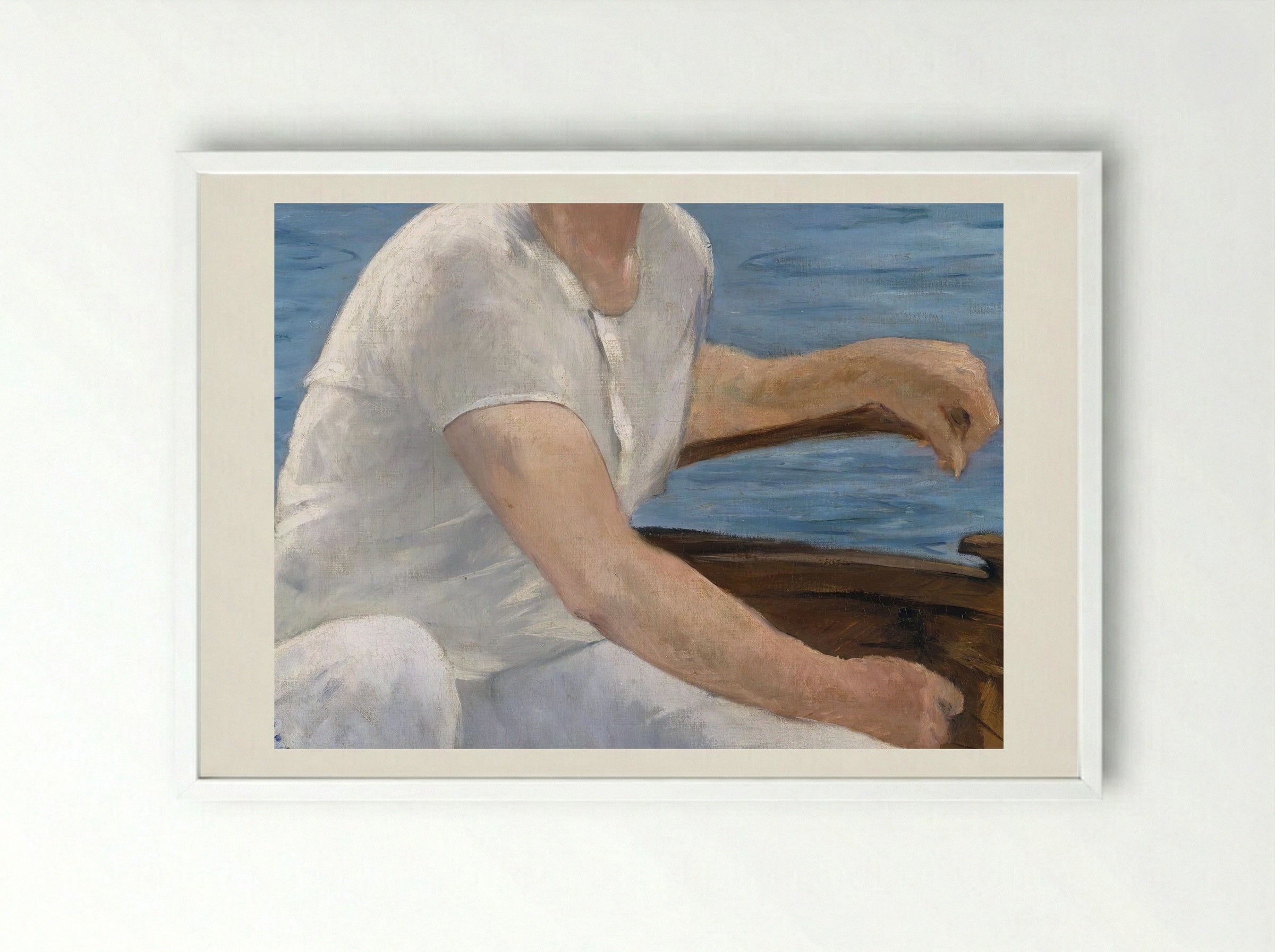 Boating - Édouard Manet - Framed Print White