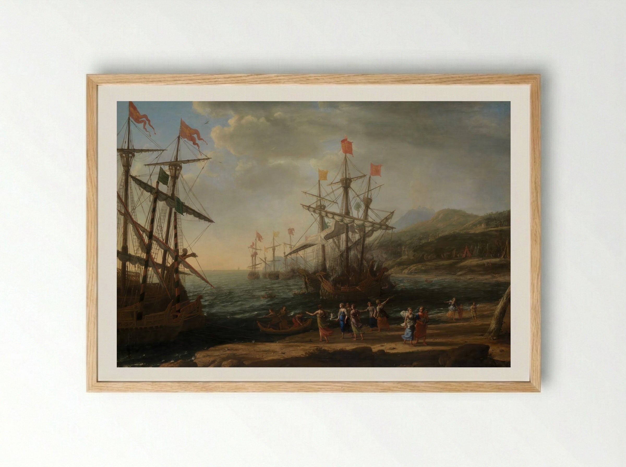 The Trojan Women Setting Fire to Their Fleet - Claude Lorrain - Framed Print Wood