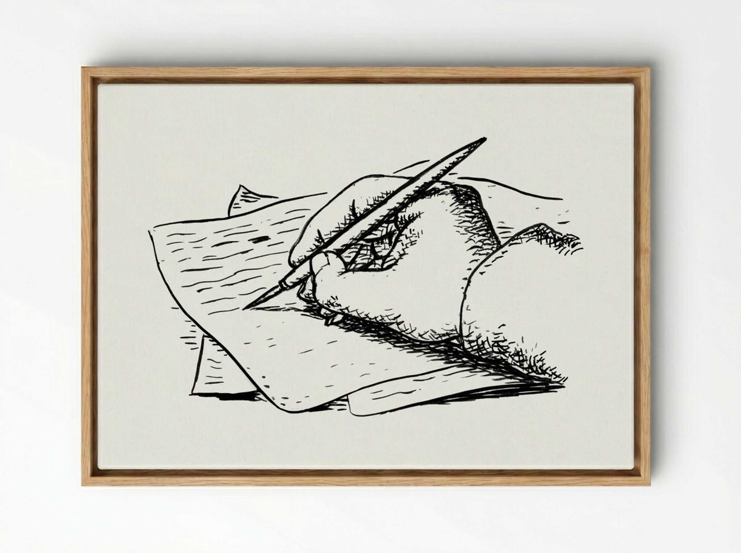 Writing Hand - Leo Gestel - Framed Canvas Wood