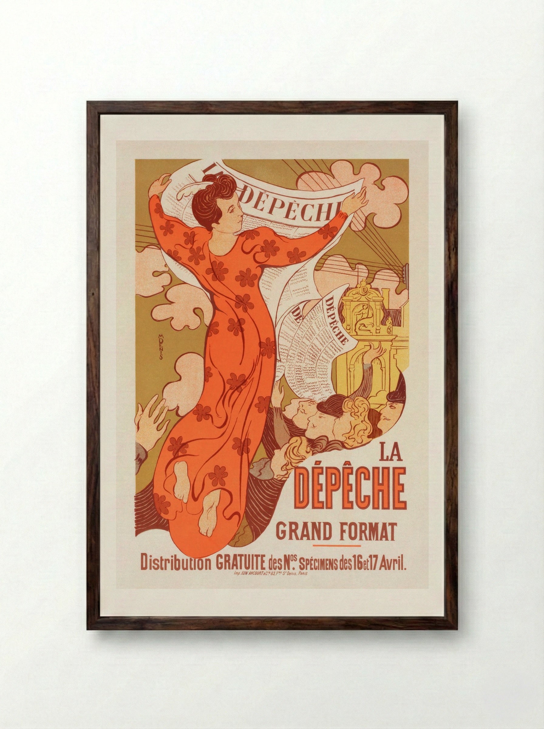 Poster for La Dépêche de Toulouse - Maurice Denis - Framed Print Dark Wood