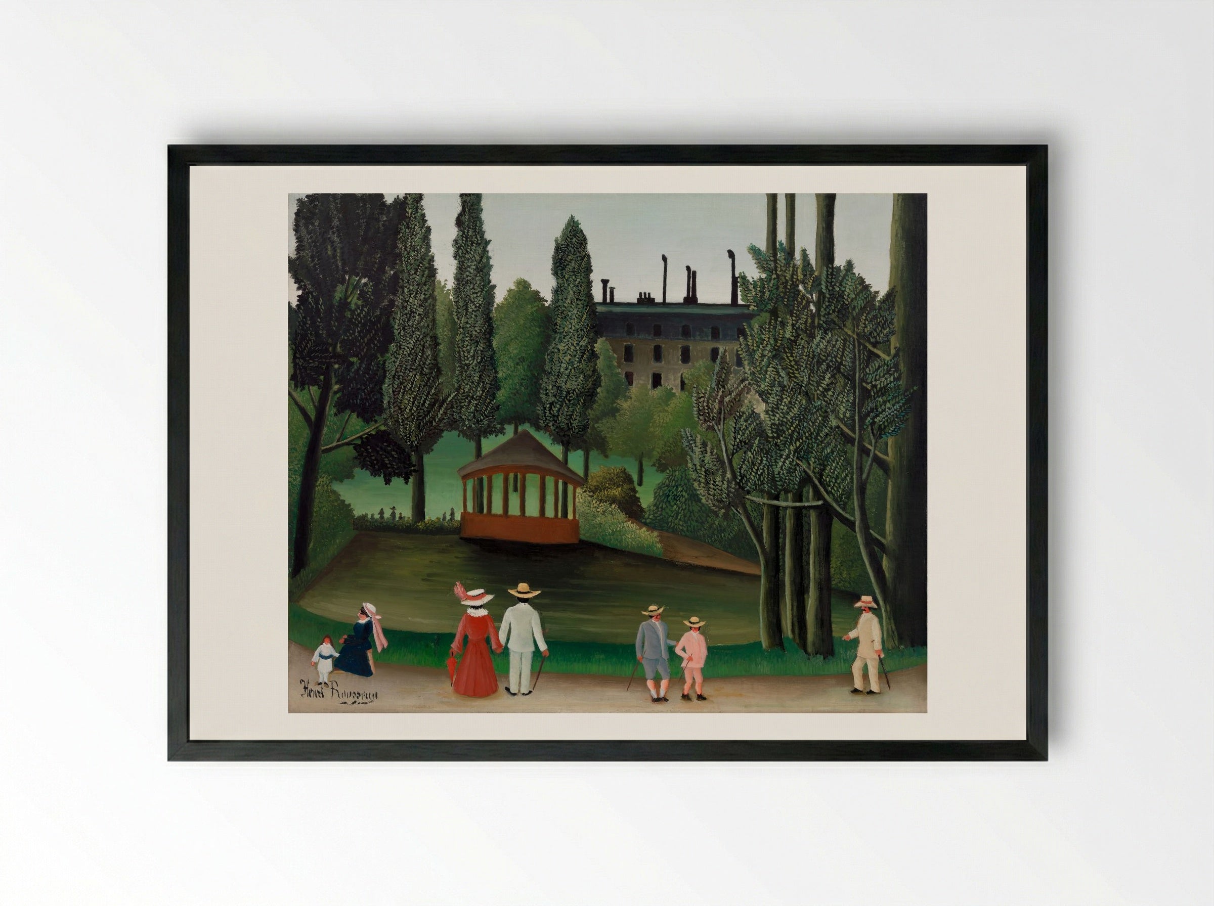 View of Montsouris Park, the Kiosk - Henri Rousseau - Framed Print Black
