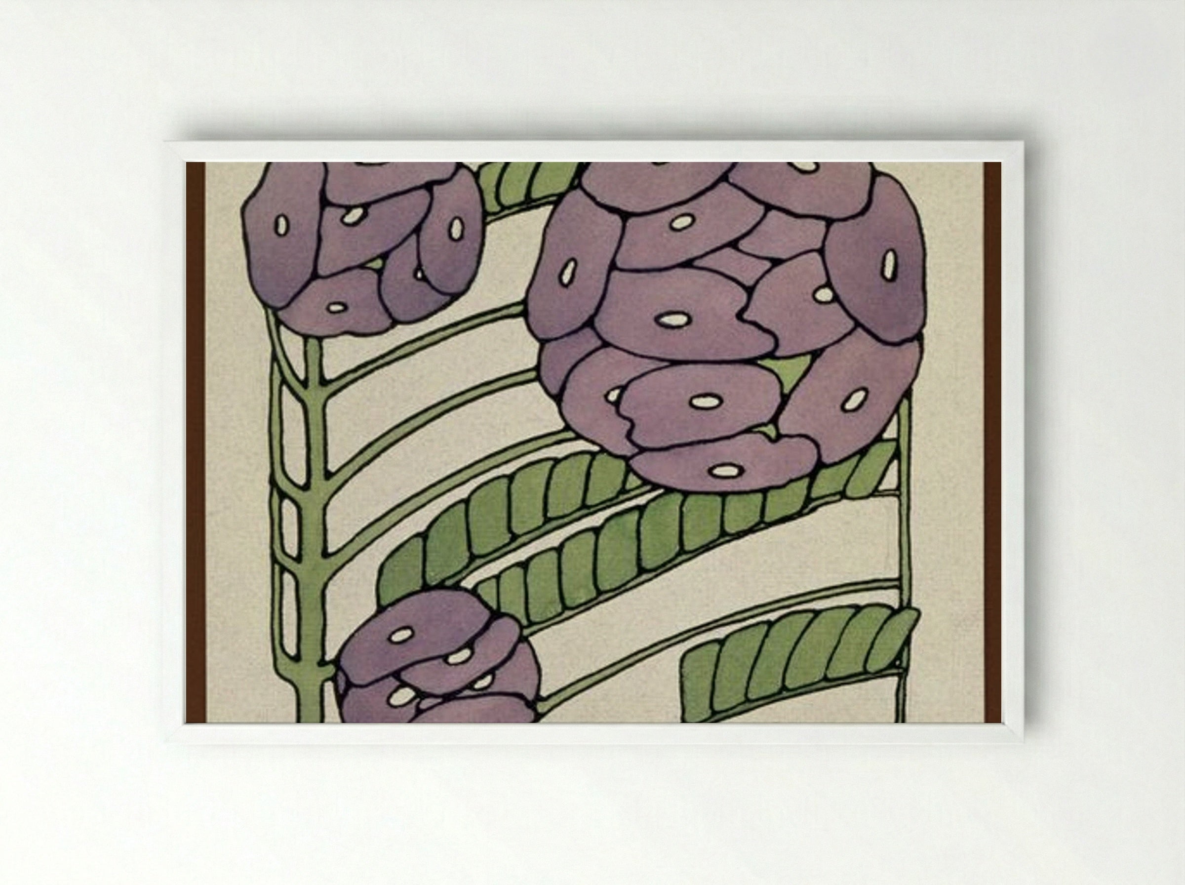 Purple Stylized Floral - Hannah Borger Overbeck - Framed Print White