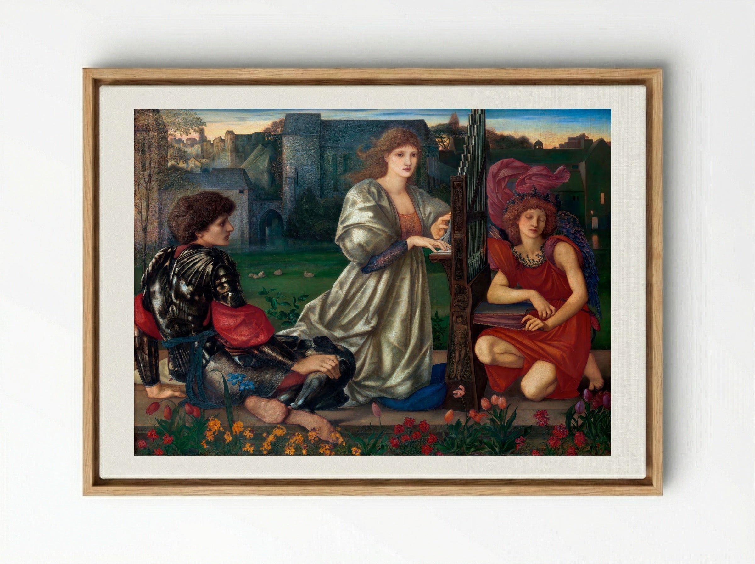 The Love Song - Edward Burne-Jones - Framed Canvas Wood