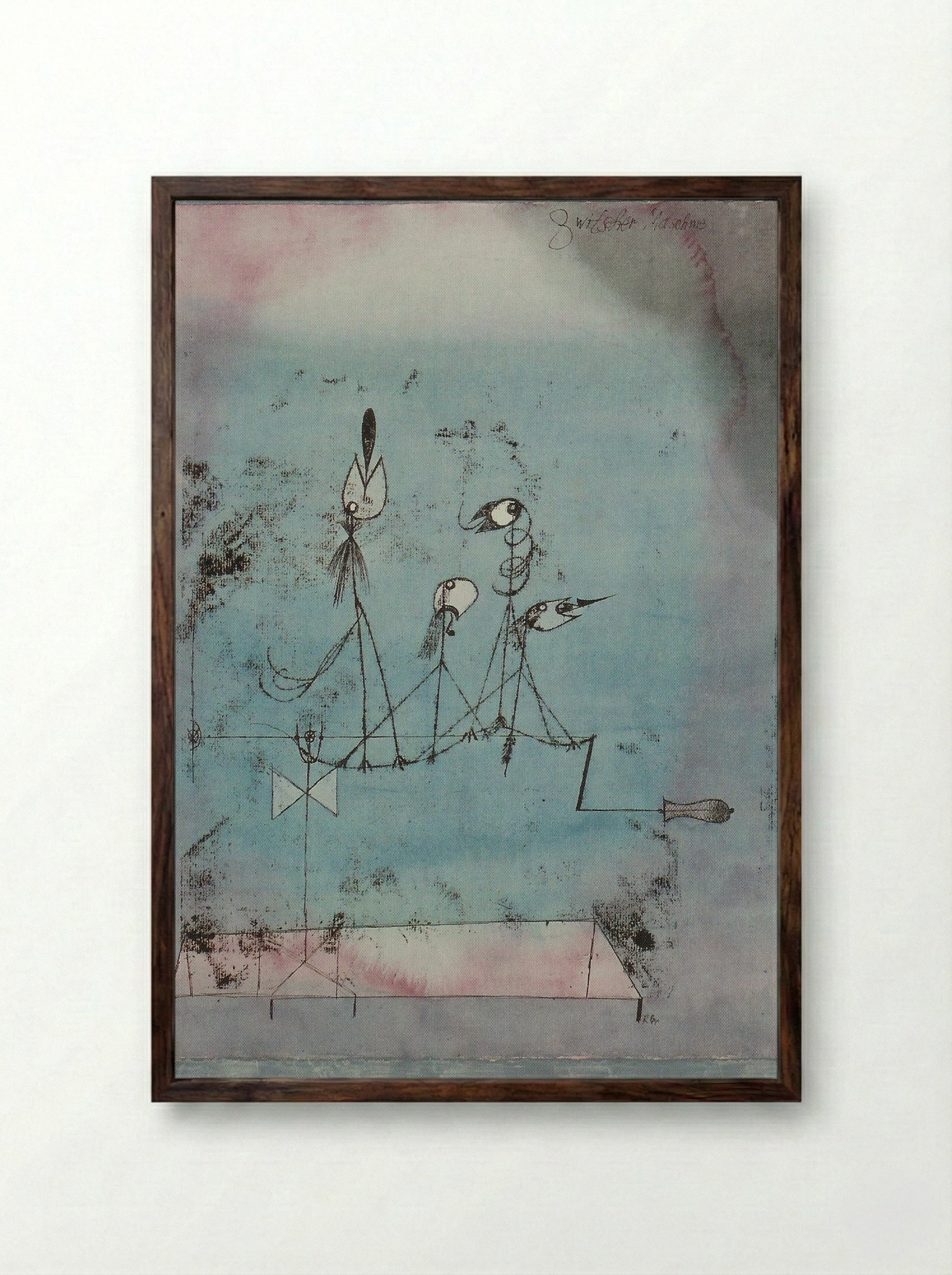 Twittering Machine - Paul Klee - Framed Print Dark Wood
