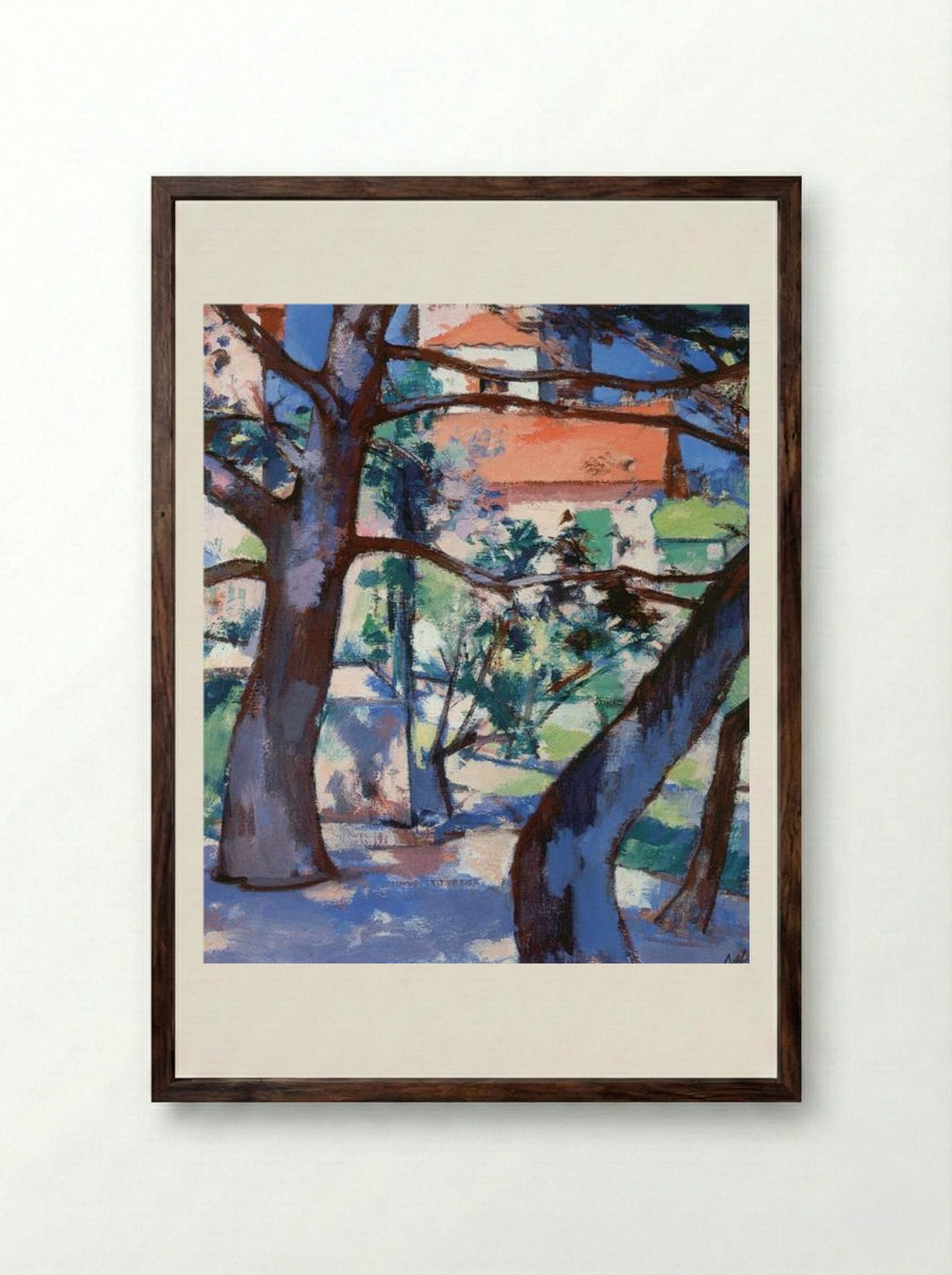 Landscape, Cassis, France - Samuel Peploe - Framed Print Dark Wood