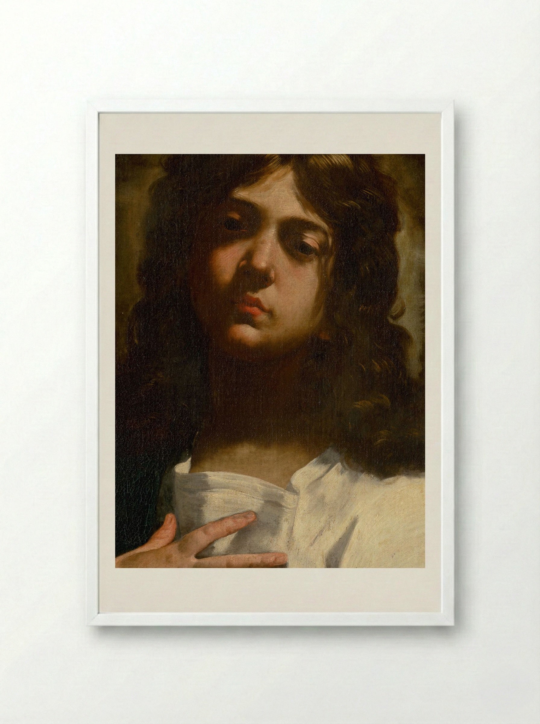 Saint John the Evangelist - Guido Reni - Framed Print White