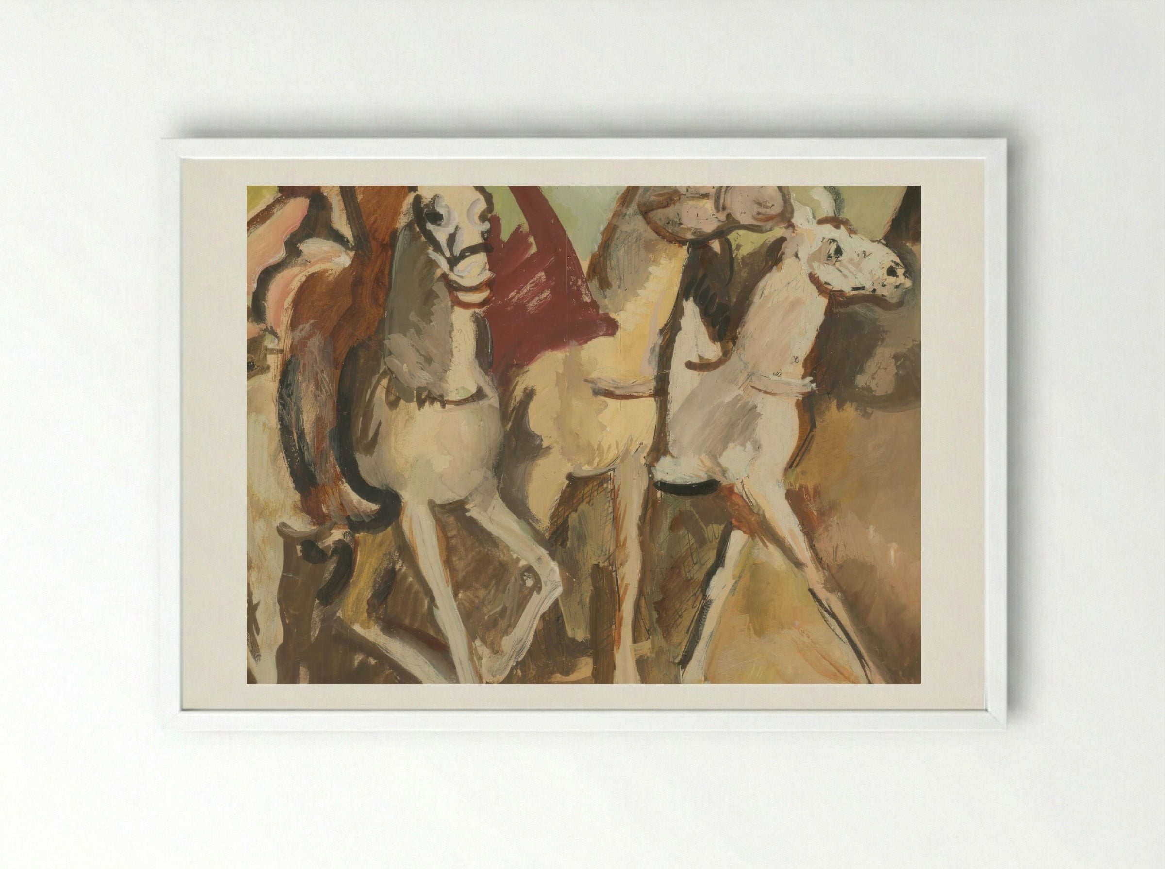 Horse Riders - Cyprián Majerník - Framed Print White