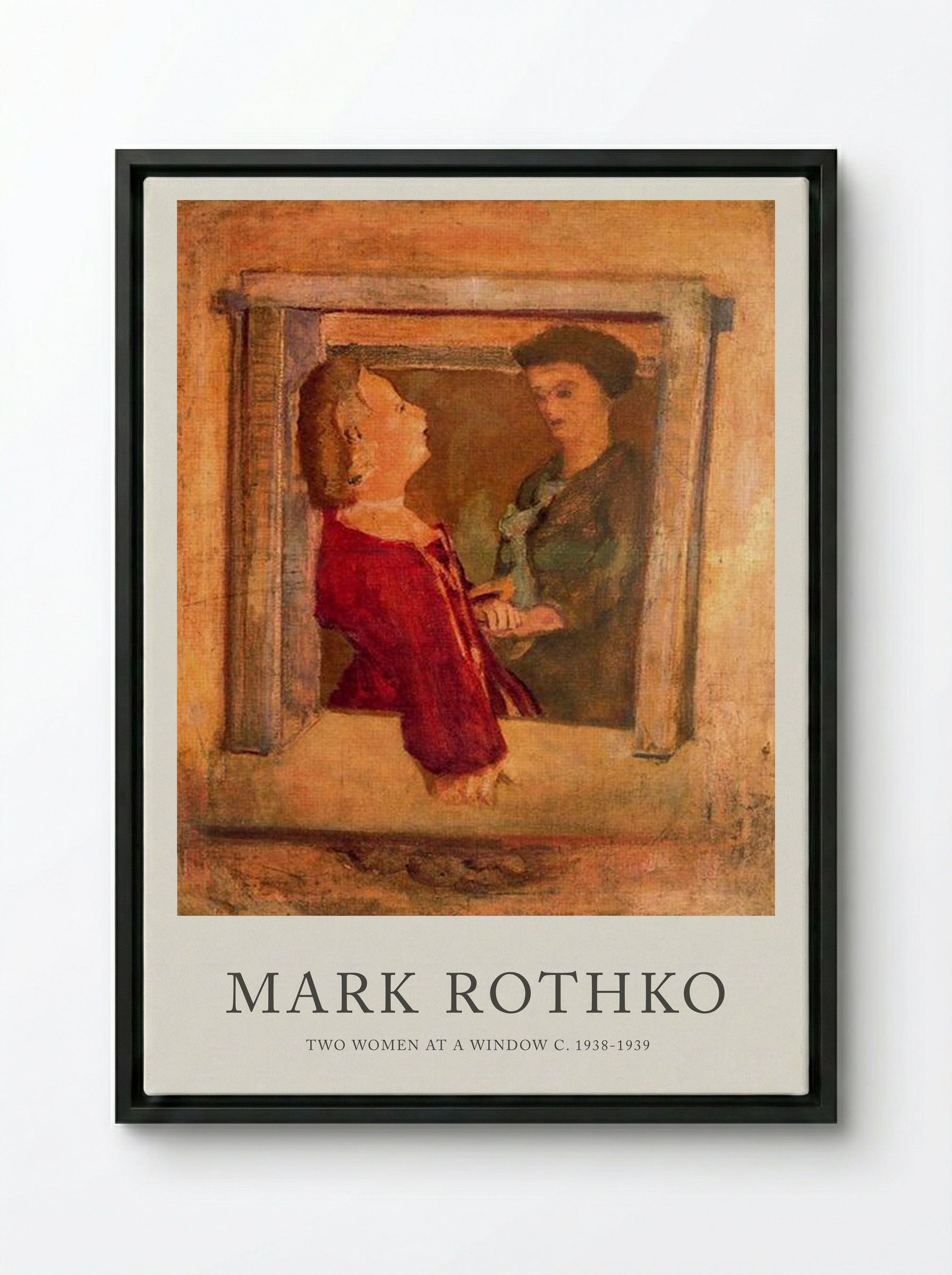 Two Women at a Window - Mark Rothko - Framed Canvas Black