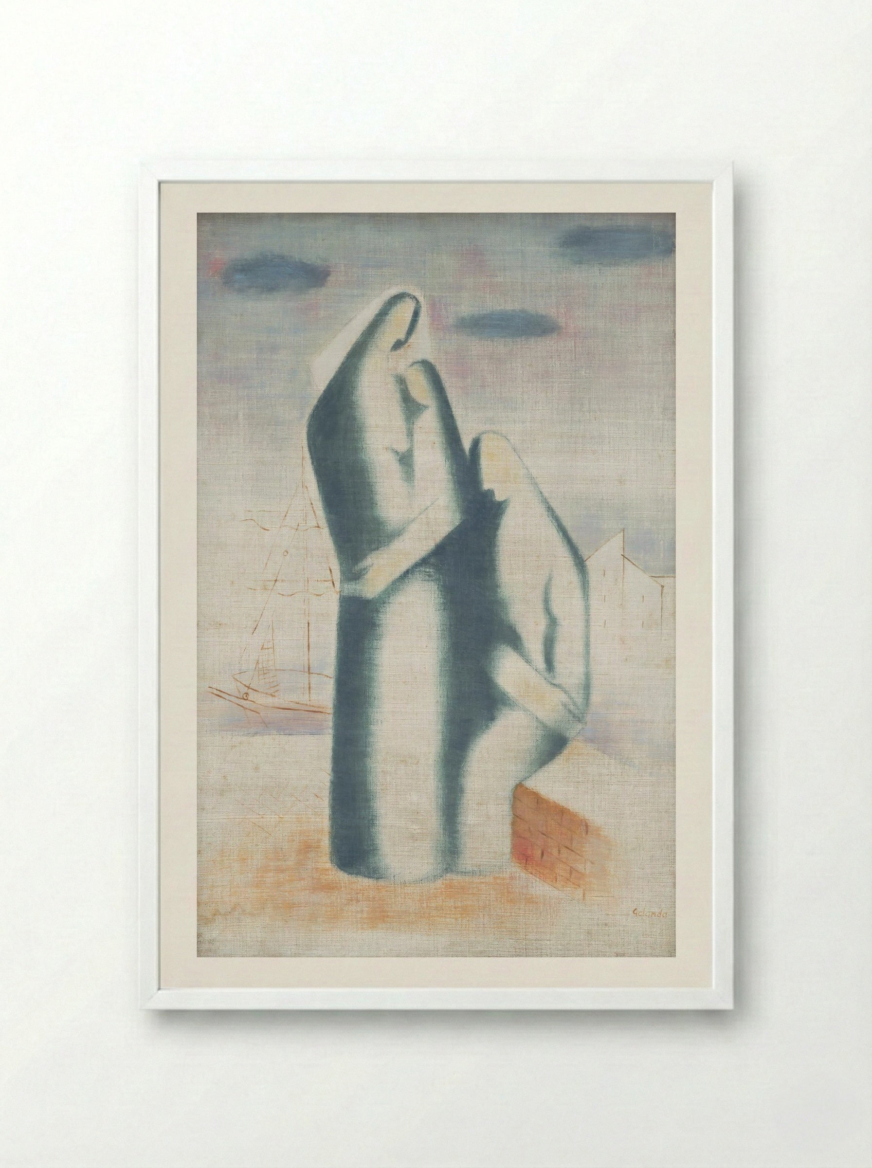 Poor Family - Mikuláš Galanda - Framed Print White