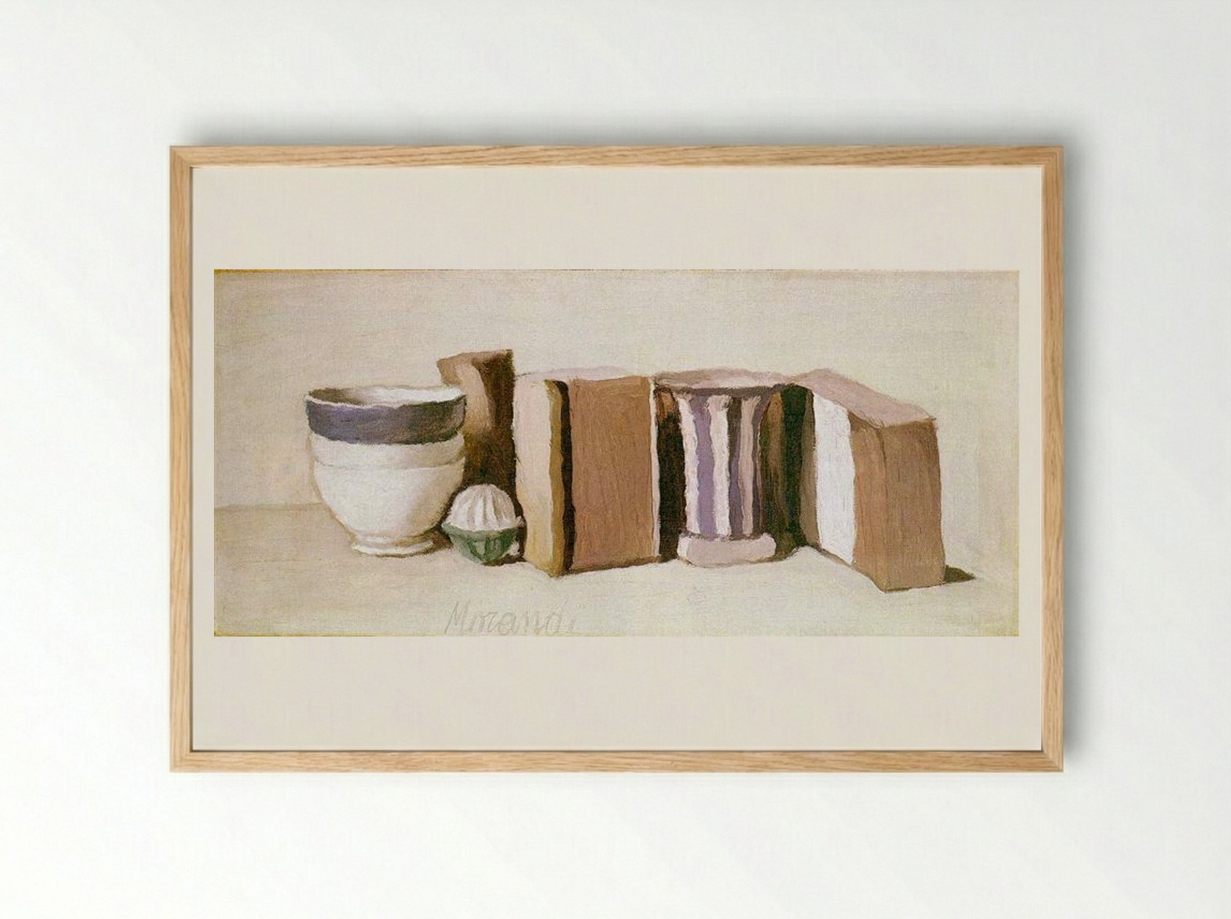 Still Life (Cups and Boxes) - Giorgio Morandi - Framed Print Wood