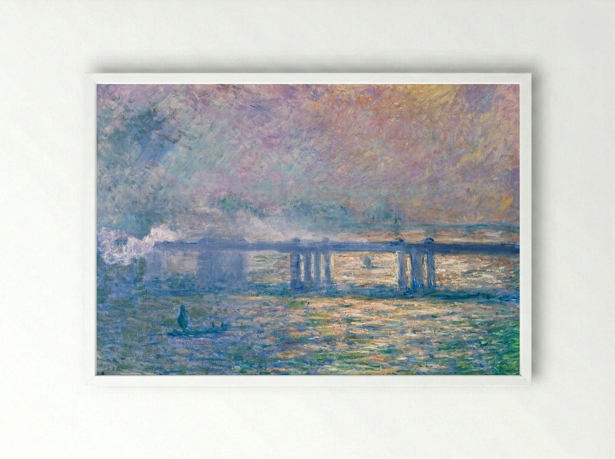 Charing Cross Bridge - Claude Monet - Framed Print White
