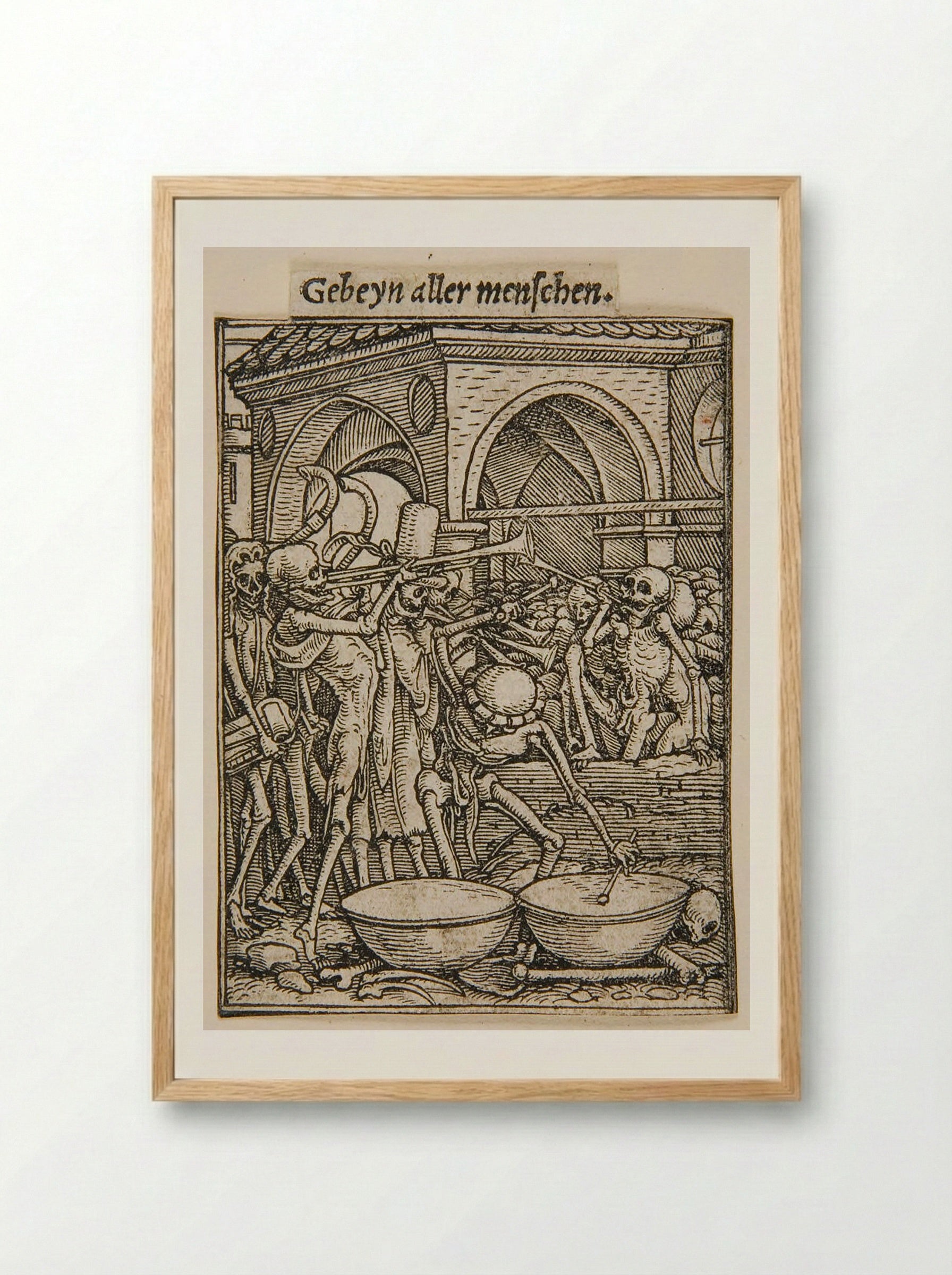 Bones of All Men - Hans Holbein the Younger - Framed Print Wood