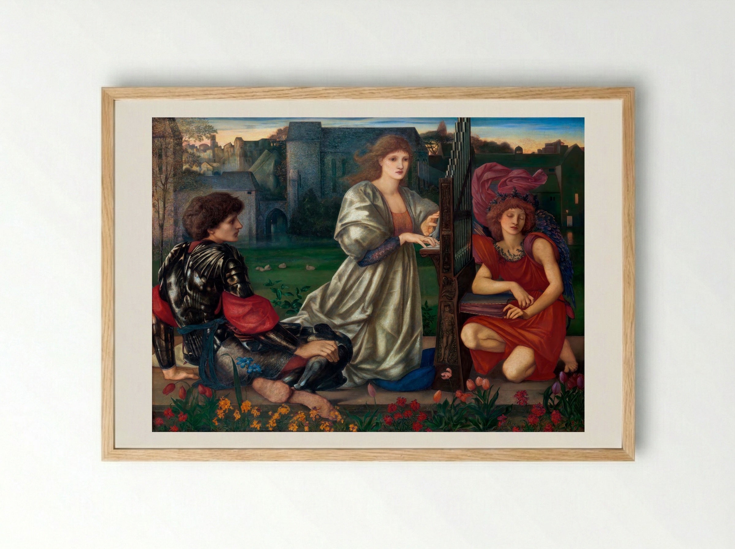 The Love Song - Edward Burne-Jones - Framed Print Wood
