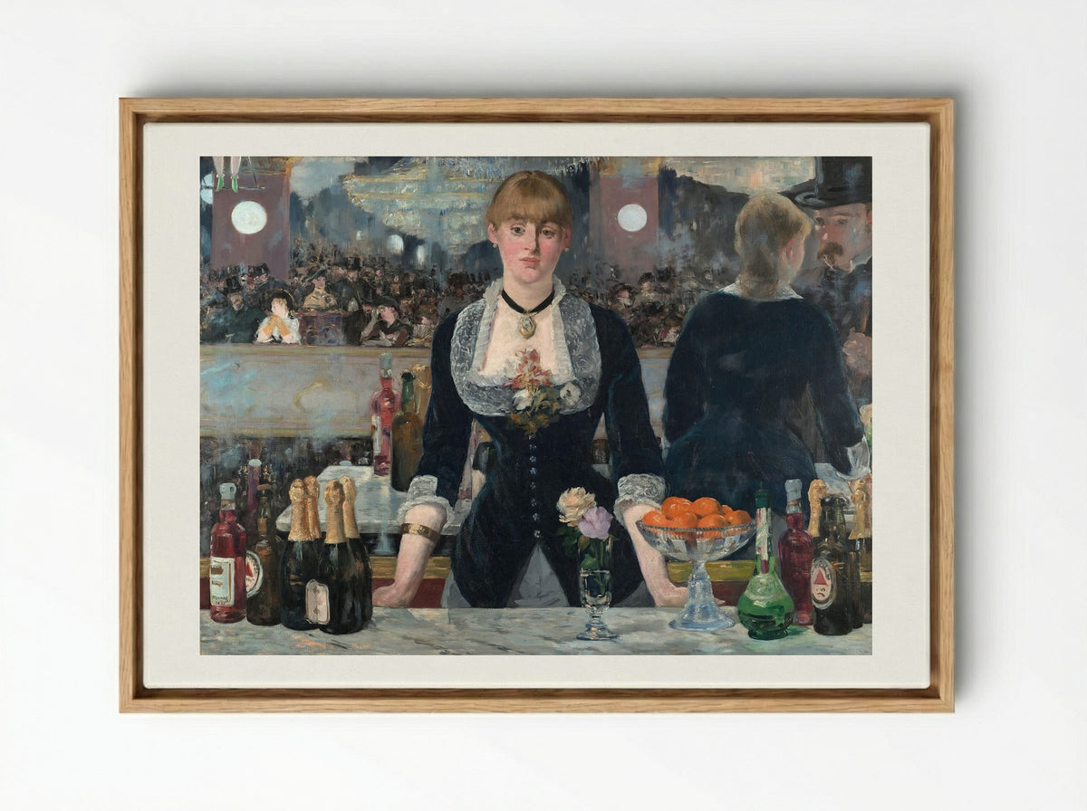 A Bar at the Folies-Bergère - Édouard Manet - Framed Canvas Wood