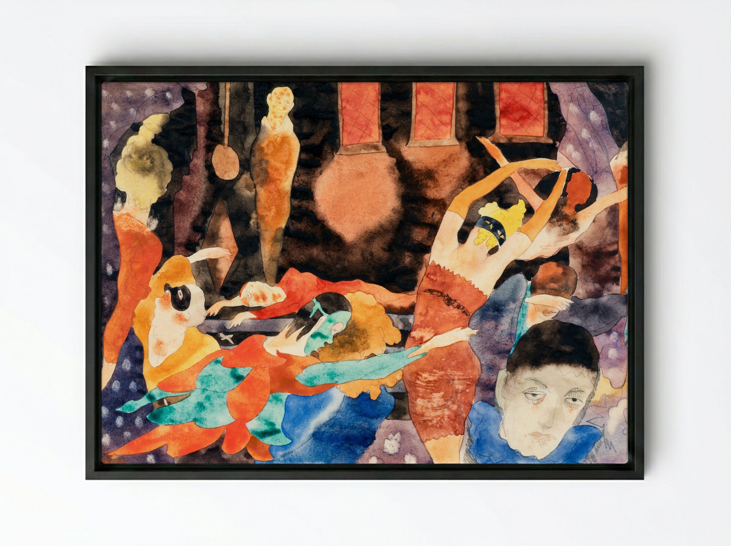 The Masque of the Red Death - Charles Demuth - Framed Canvas Black